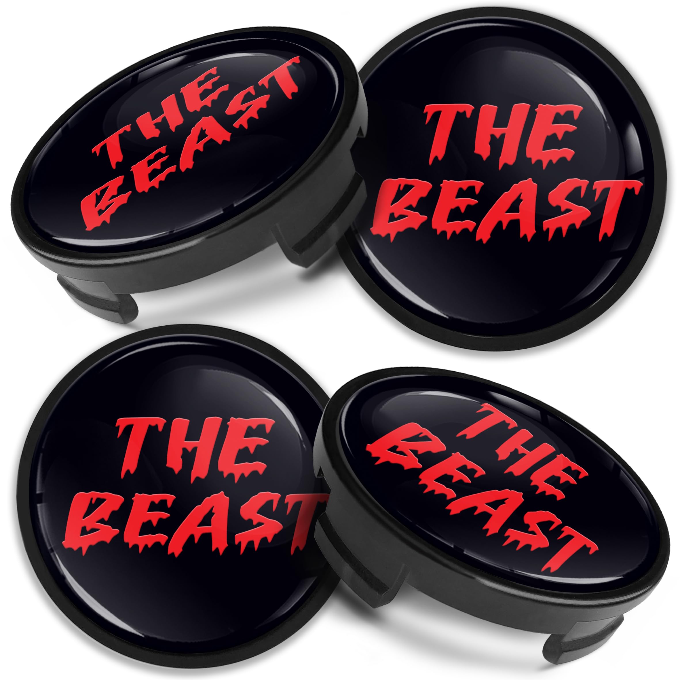 Biomar Labs Set Coprimozzi 54 mm 4 Pezzi – Tappi Centrali Ruota Universali per Cerchi in Lega Auto – Plastica Resistente per Ricambio Mozzo e Styling Esterno (Scheletro Metallico Effetto Rosso CF