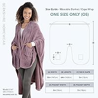 Vista 6 de Manta Berkshire Primalush® para vestir, capa acogedora con bolsillos de felpa para adultos y adolescentes, ciruela (Plum Smoke)