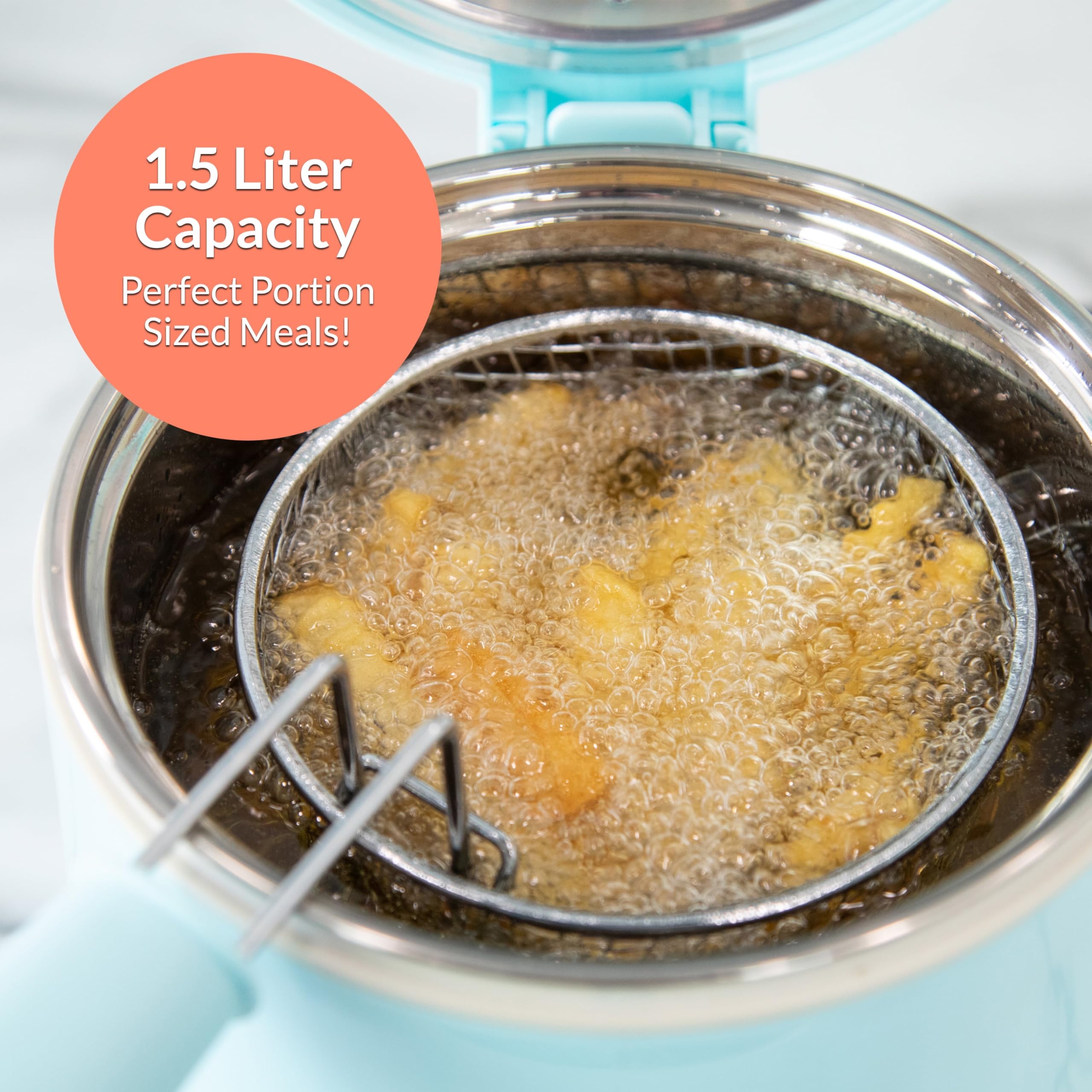 minee3 ディープブルー Amazon.com: NEW 1.5-QUART DEEP FRYER, BLUE,120°F TO 400°F
