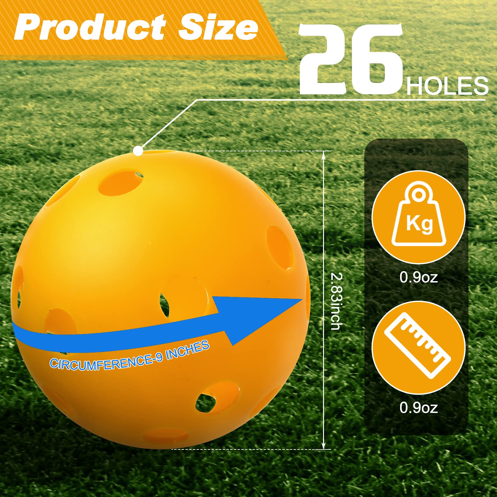 VioraWhite Lot de 24 mini balles de baseball d'entraînement