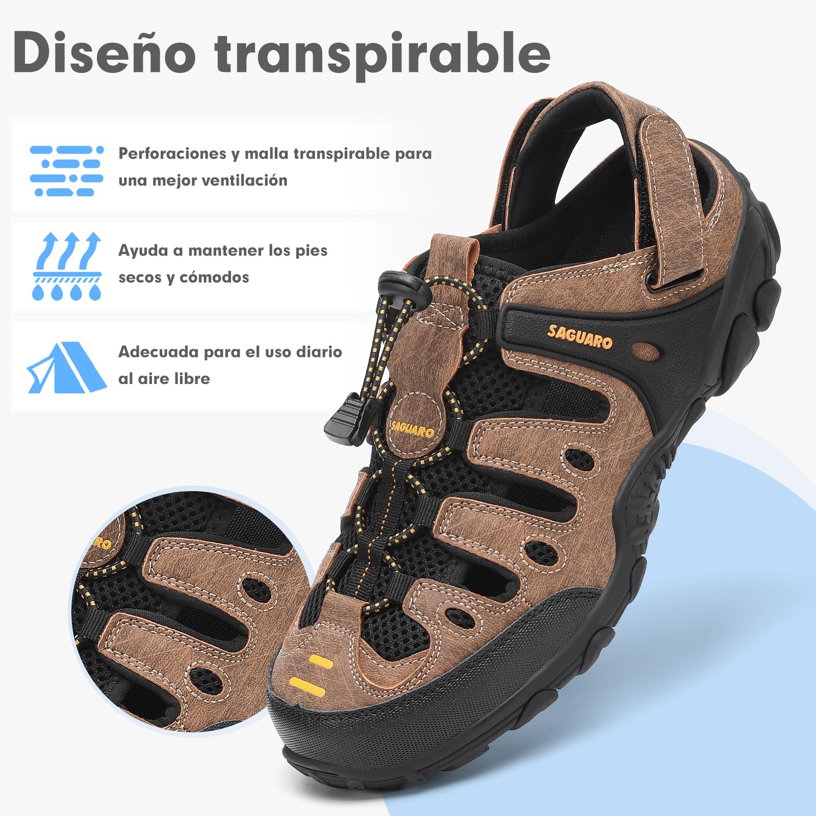 SAGUARO Sandalias de Trekking Hombre Mujer Cómodas Transpirables Deporte Sandallias Al Aire Libre