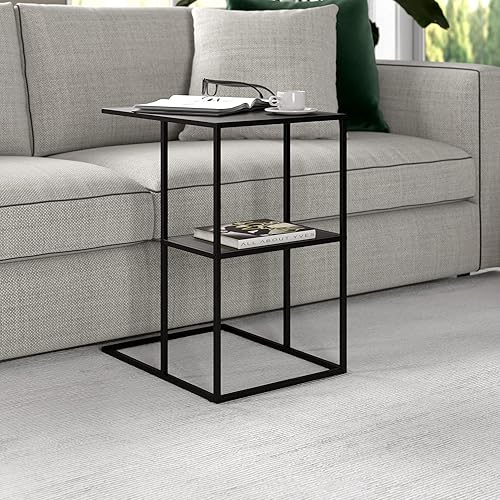 Miniatura 4 de Henn&Hart Mesa auxiliar rectangular de 20 pulgadas de ancho en bronce ennegrecido, para oficina en casa, sala de estar