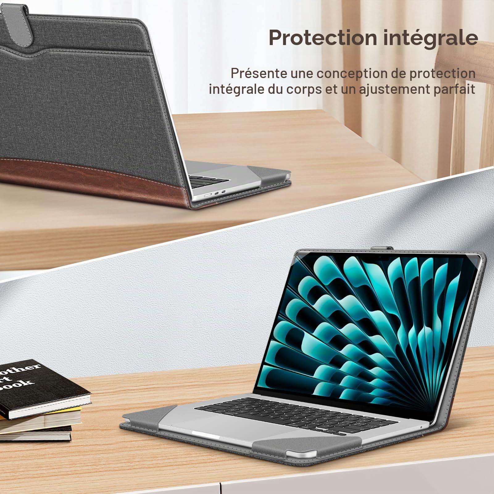 FINTIE Coque Compatible avec MacBook Air 15 Pouces M5 M4 M3 M2 (2026-2023)
