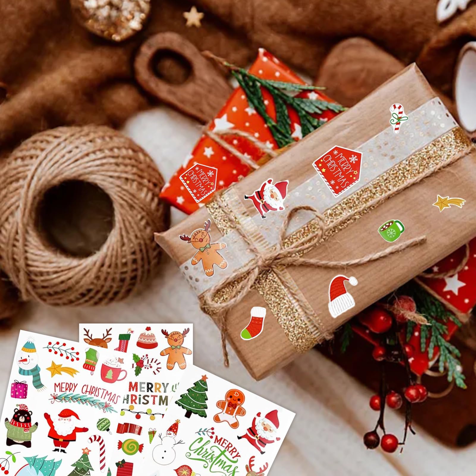270 Pièces D'étiquettes Cadeaux De Noël Autocollantes, étiquettes De