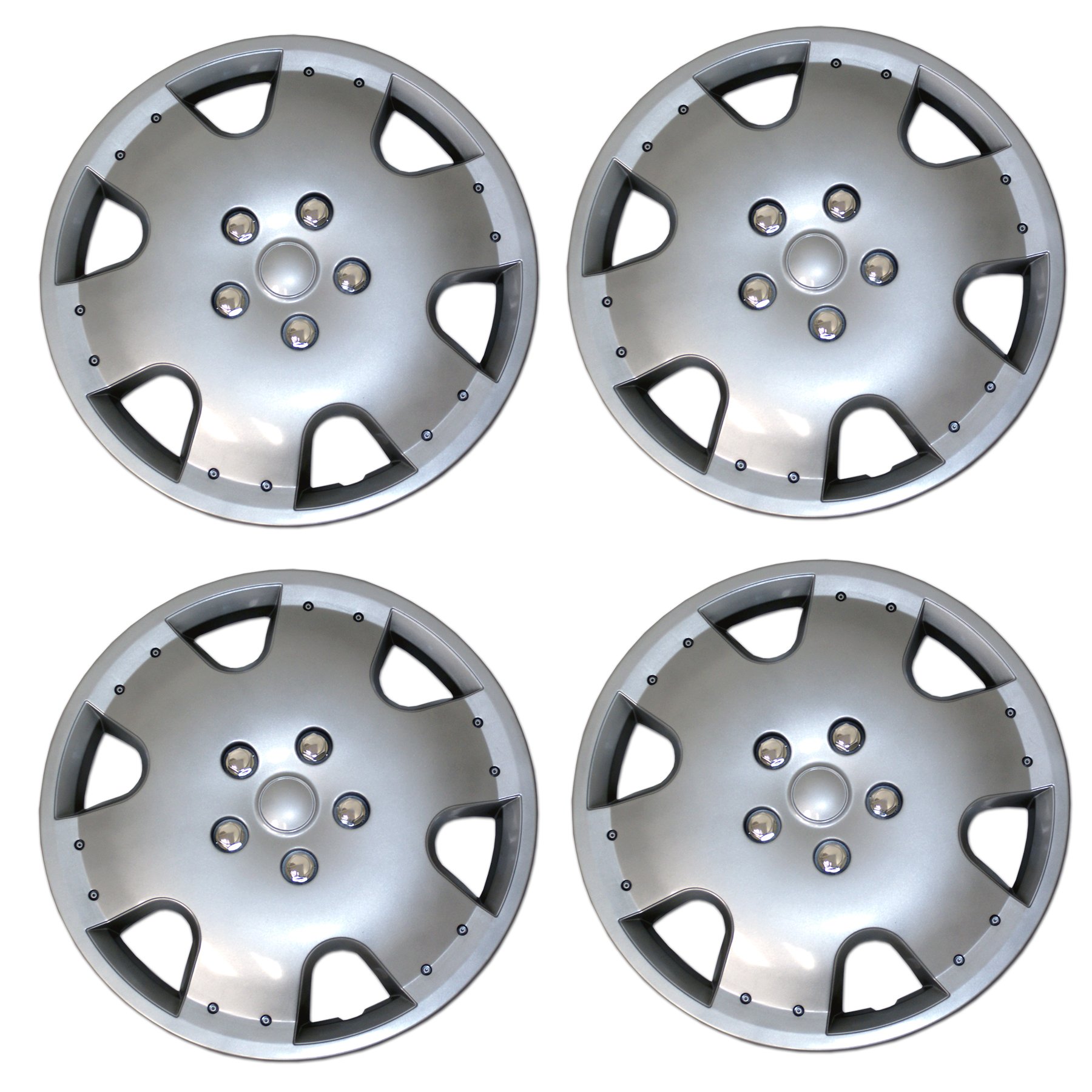 Tuningpros WC3-15-3533-B - Pack of 4 Hubcaps - 15-Inches | Black | Style 533 Style Snap-On (Pop-On) Type Matte Black Wheel Covers Hub-caps — view 14