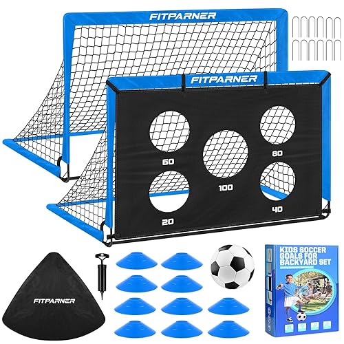 Soccer Goal,Backyard Soccer Goals for Kids 2 Pack,4x3/6x4 FT Portable
