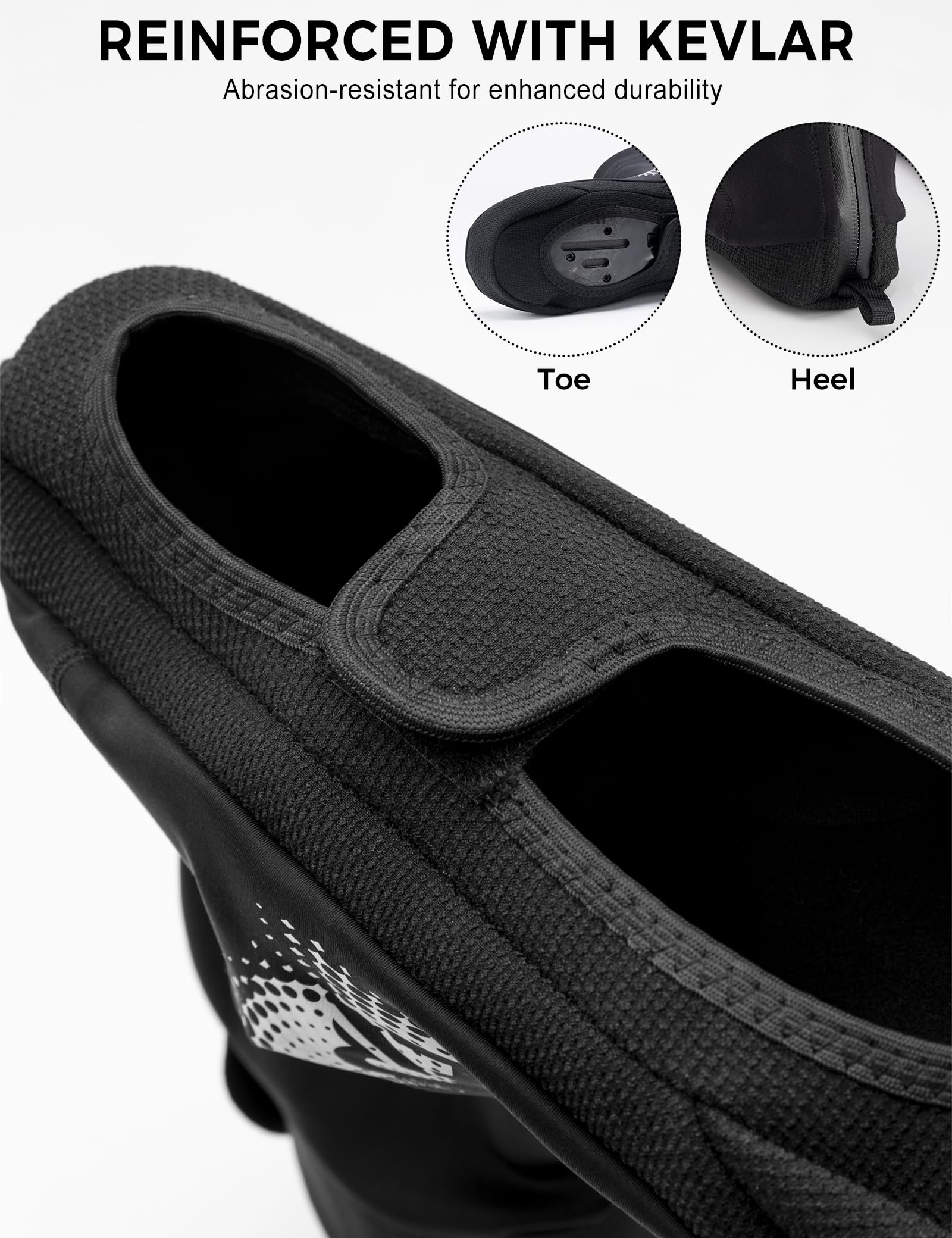 ROCKBROS Couvre-chaussures de cyclisme d'hiver thermique et imperméable, couvre-chaussures de cyclisme coupe-vent et élastique, pour VTT, vélo de course et Gravel