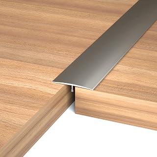 NeatiEase T Molding Transition Strip, Aluminum Laminate Floor Divider, Threshold for Floor Gaps, Tiles, Gray, 4ft x 1.6in (3pcs)