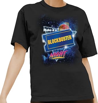Blockbuster Make It a Movie Night Mens and Womens Short Sleeved T-Shirt
