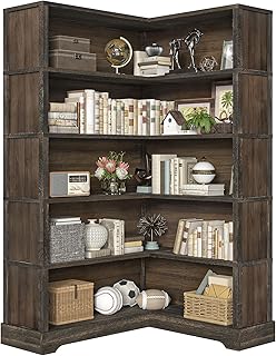 12 Office Bookcase Ideas for Smart Stylish Storage 65 TVU Wood Corner Book Shelf, 5 Tier 65 Inch Tall Bookshelf with Storage, ...
