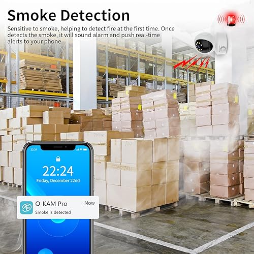 Miniatura 4 de VSTARCAM Cámara de seguridad para interiores 2K con detección de humo, cámara para mascotas, vista de 360, detección de movimiento, visión nocturna