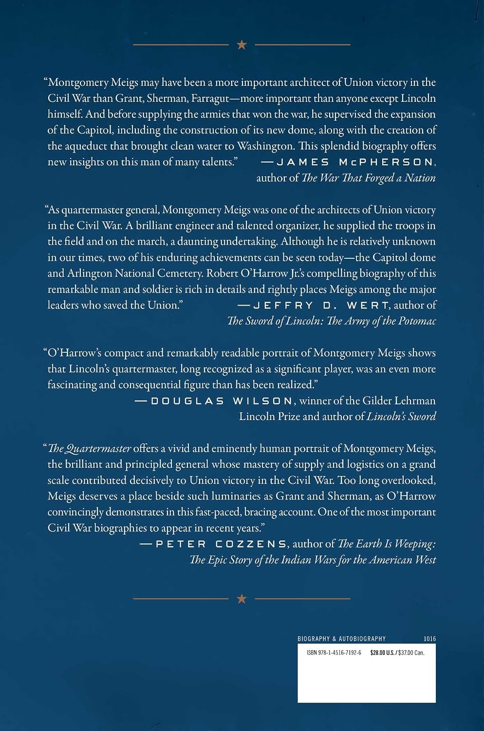 The Quartermaster: Montgomery C. Meigs, Lincoln's General, Master Builder of the Union Army