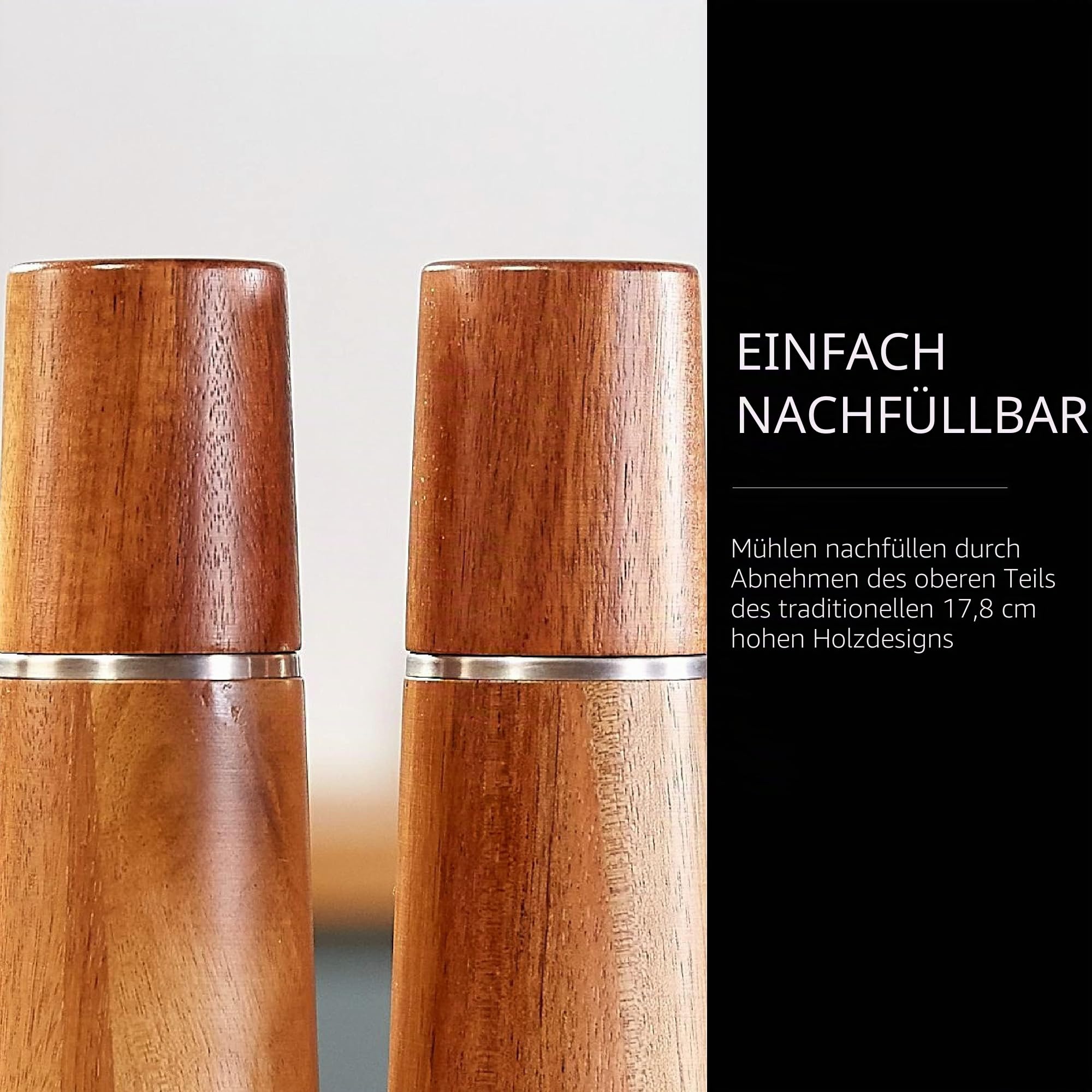 Cole & Mason Marlow Salz und Pfeffermühle Holz Set 18,5 cm, Keramikmahlwerk