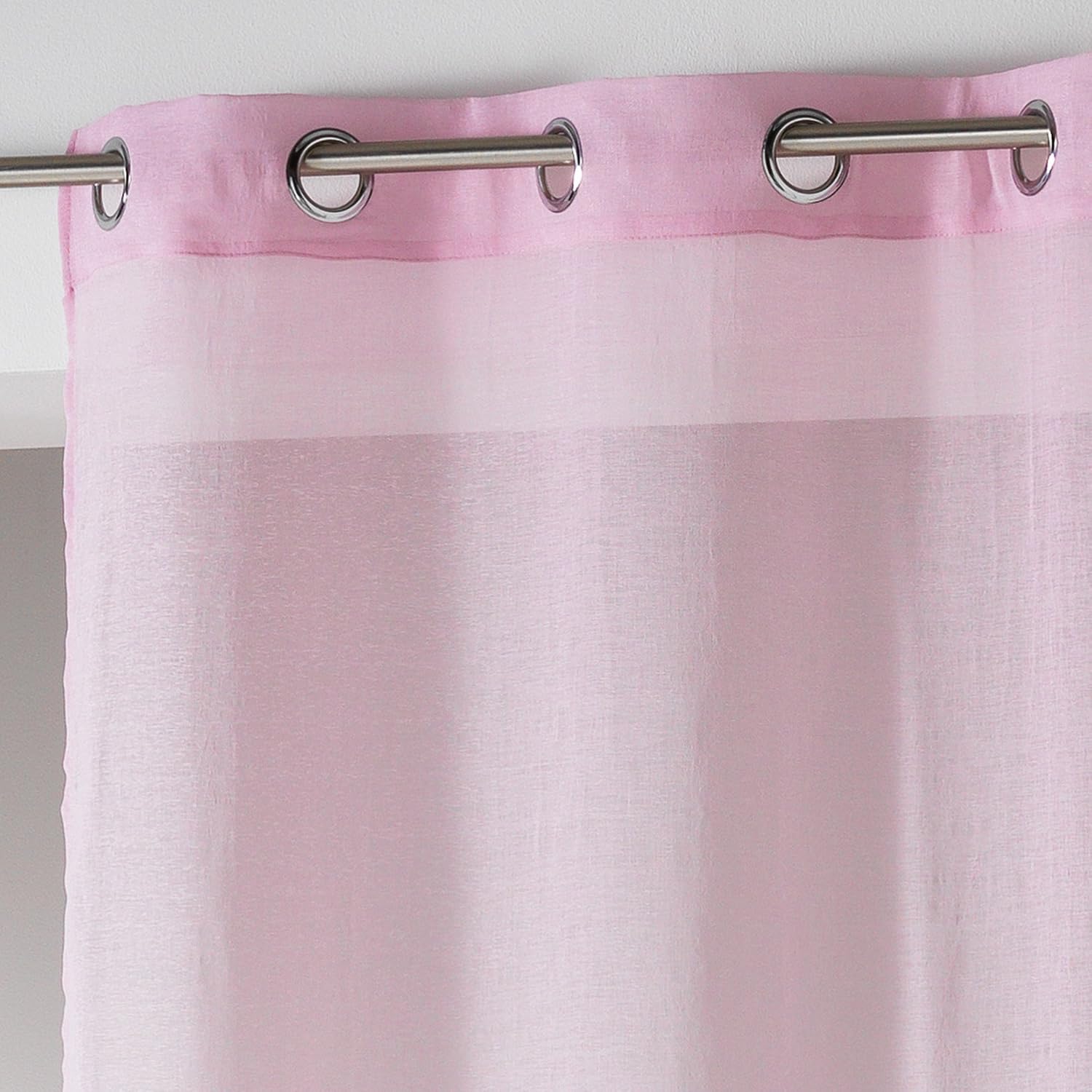 Douceur d 'Intérieur Telma Eyelet, polyester, Rose, 140 x 280 cm, W 55.1" x L 110.2" (1 Panels) - Image 3