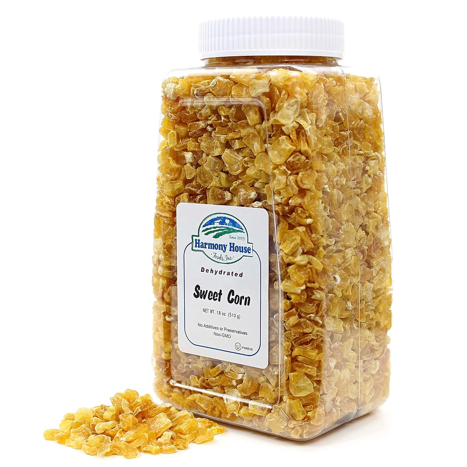 Harmony House Foods Dried Corn, whole (12 oz, Quart Size Jar) for Cooking, Camping, Emergency Supply, and More (Pack of 2)