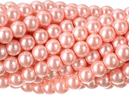 Miniatura 22 de RUBYCA 200 piezas de cuentas redondas pequeñas de cristal checo satinado lustroso para hacer joyería con cuentas de 6 mm color crema