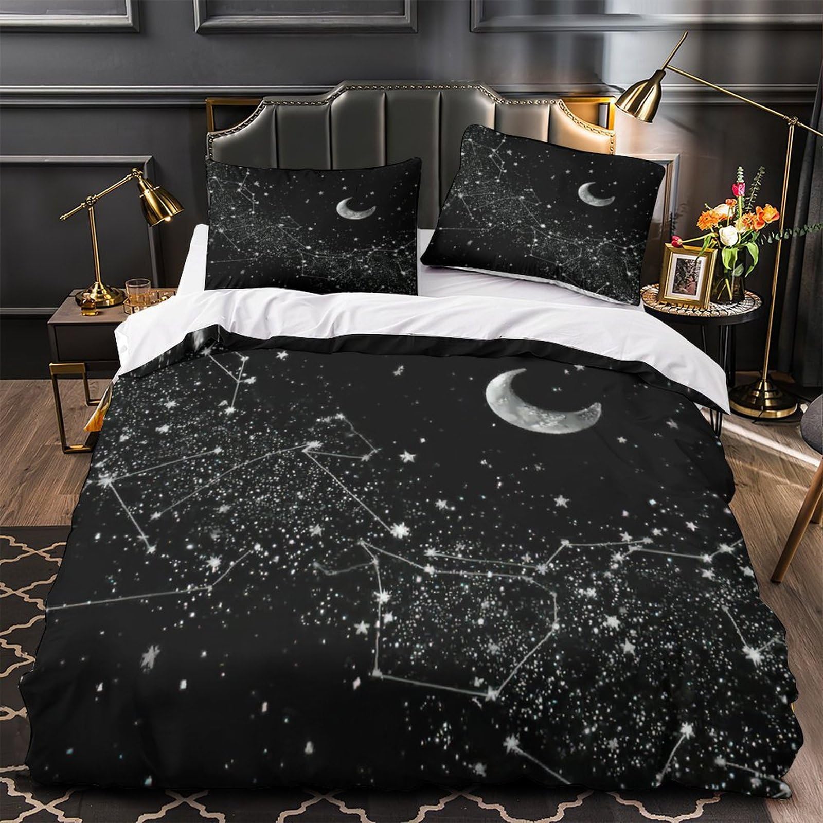 Housse de couette forêt nocturne 3D pour une chambre d'enfant magique
