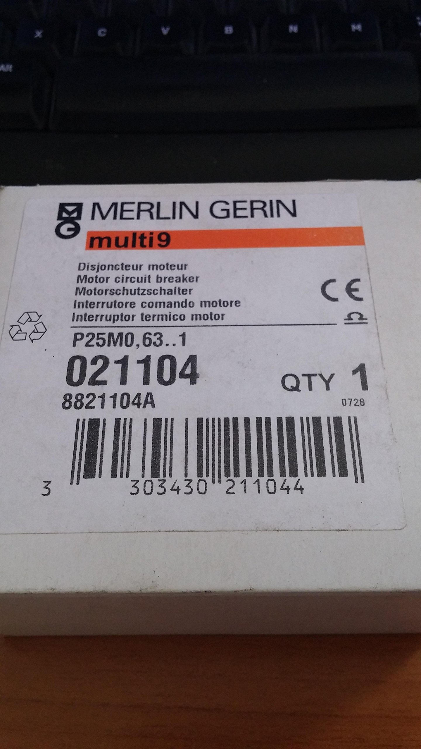 Schneider Electric 21104 Guardamotor P25M 1 A, 3 P 3d, Unidad de Desconexión Termomagnética