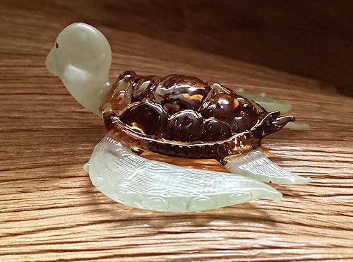 Miniatura 6 de Adorno de muñeca de cristal marrón naranja de tortuga marina gigante hecho a mano decorativo jardín