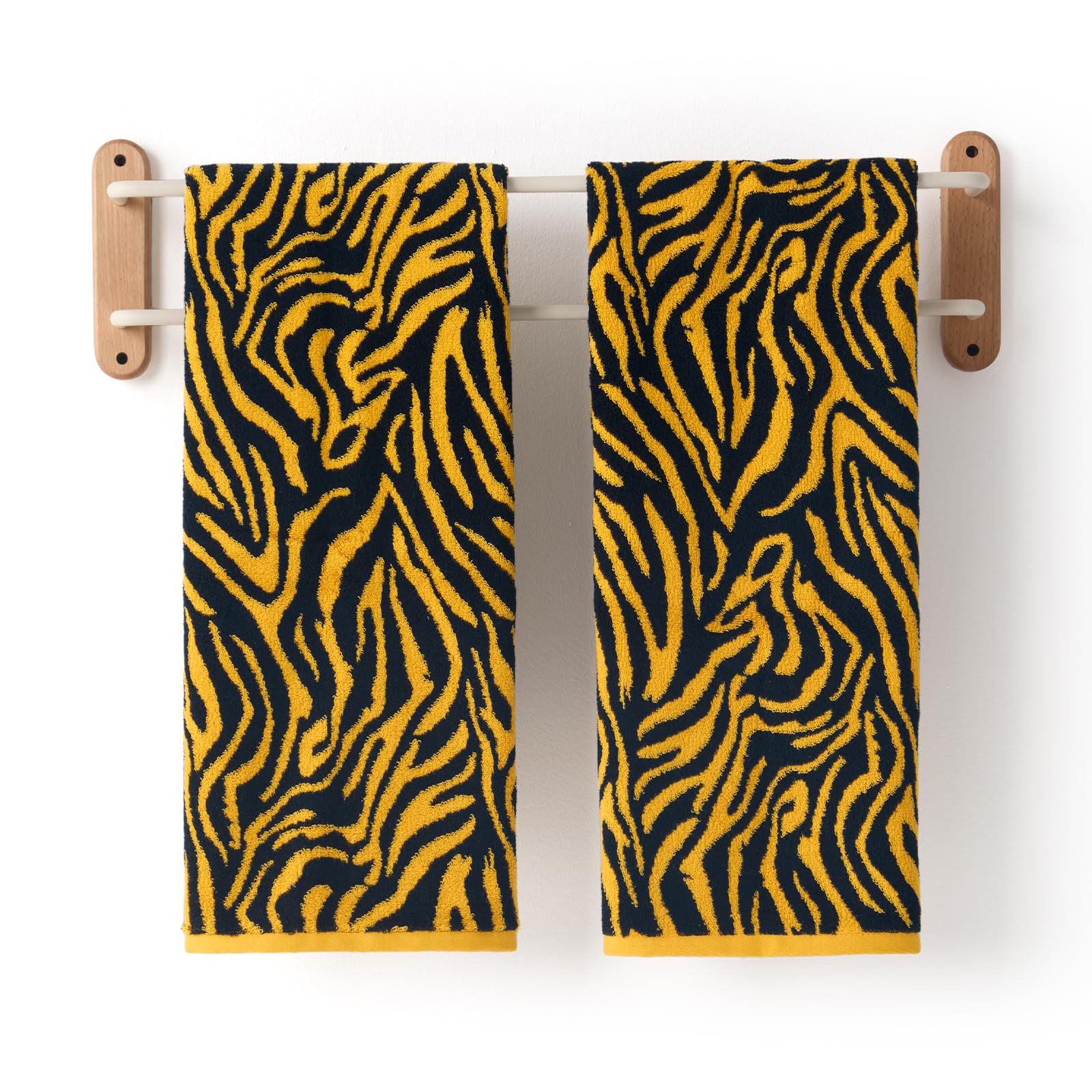 REDKISS 2 Pack Zebra Striped Hand Towels for Bathroom, Great for Daily Use