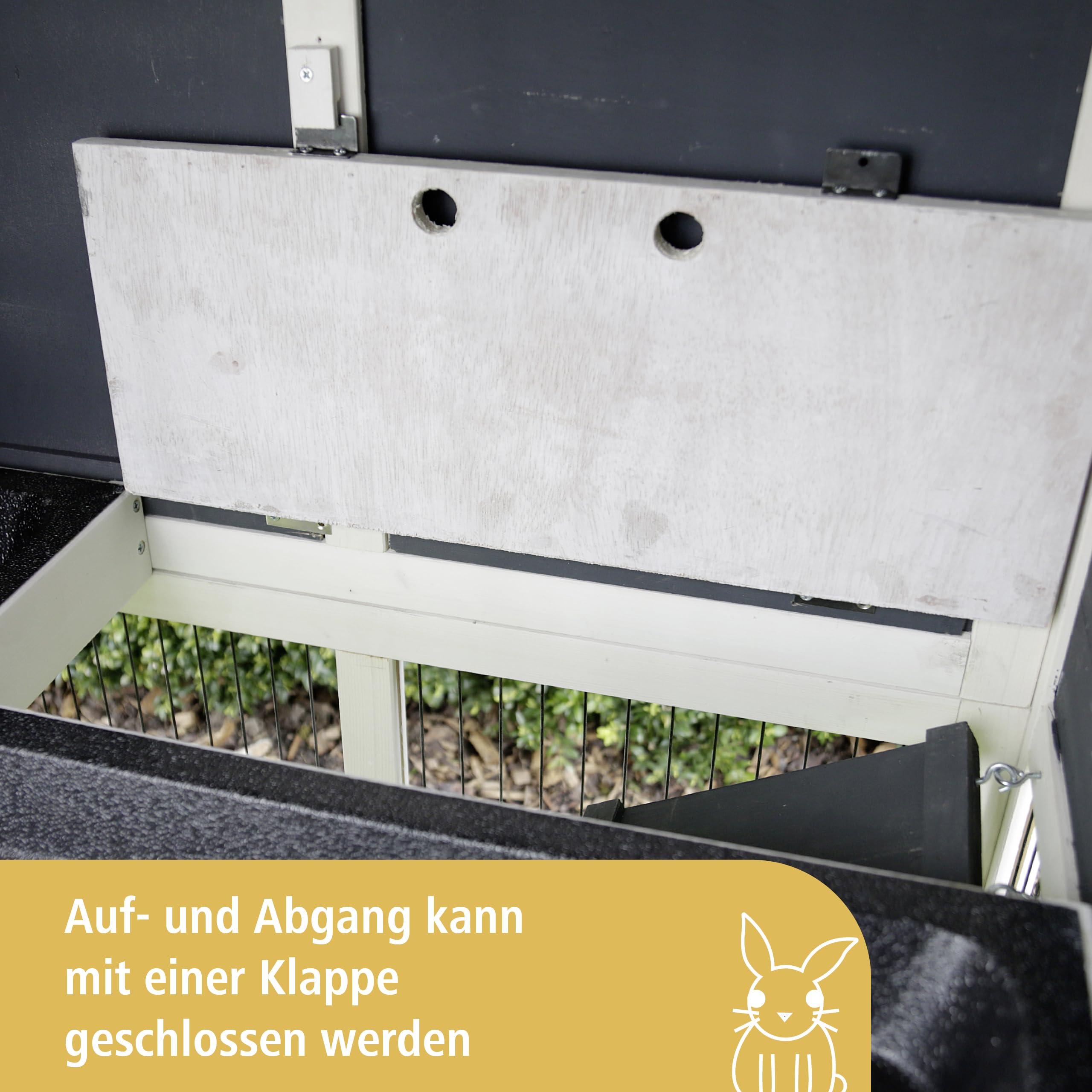 Kerbl Pet Nagerstall Villa, Kleintierstall, Nagerstall, 118x68x118cm, Holz, Hasen, Kaninchen, wetterfestes Dach
