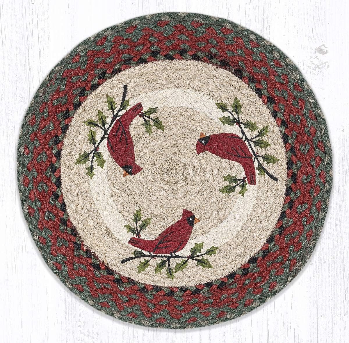 Earth Rugs 57-025HC placemat, Red/Green