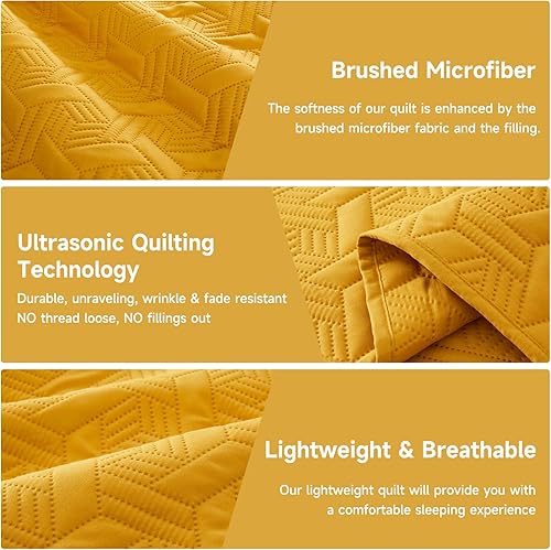 Miniatura 7 de Lavsiry Juego de ropa de cama tamaño Queen con fundas de almohada, colcha ligera de verano, suave manta acolchada fina para todas las estaciones