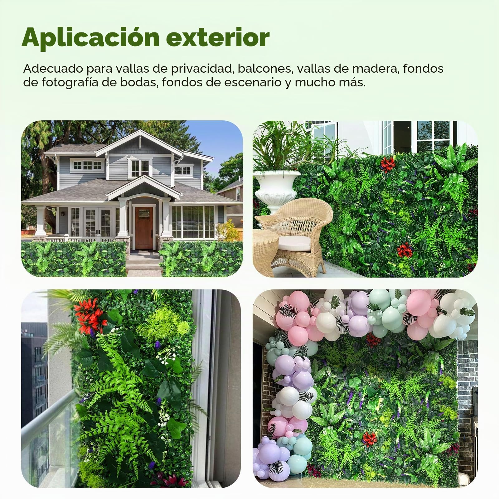 Jardin Vertical Artificial, 2PCS Jardin Vertical Exterior 60 X 40cm, Enredadera Artificial para Interior Y Exterior, Adecuada para Bodas, Cocina, Jardines (B)