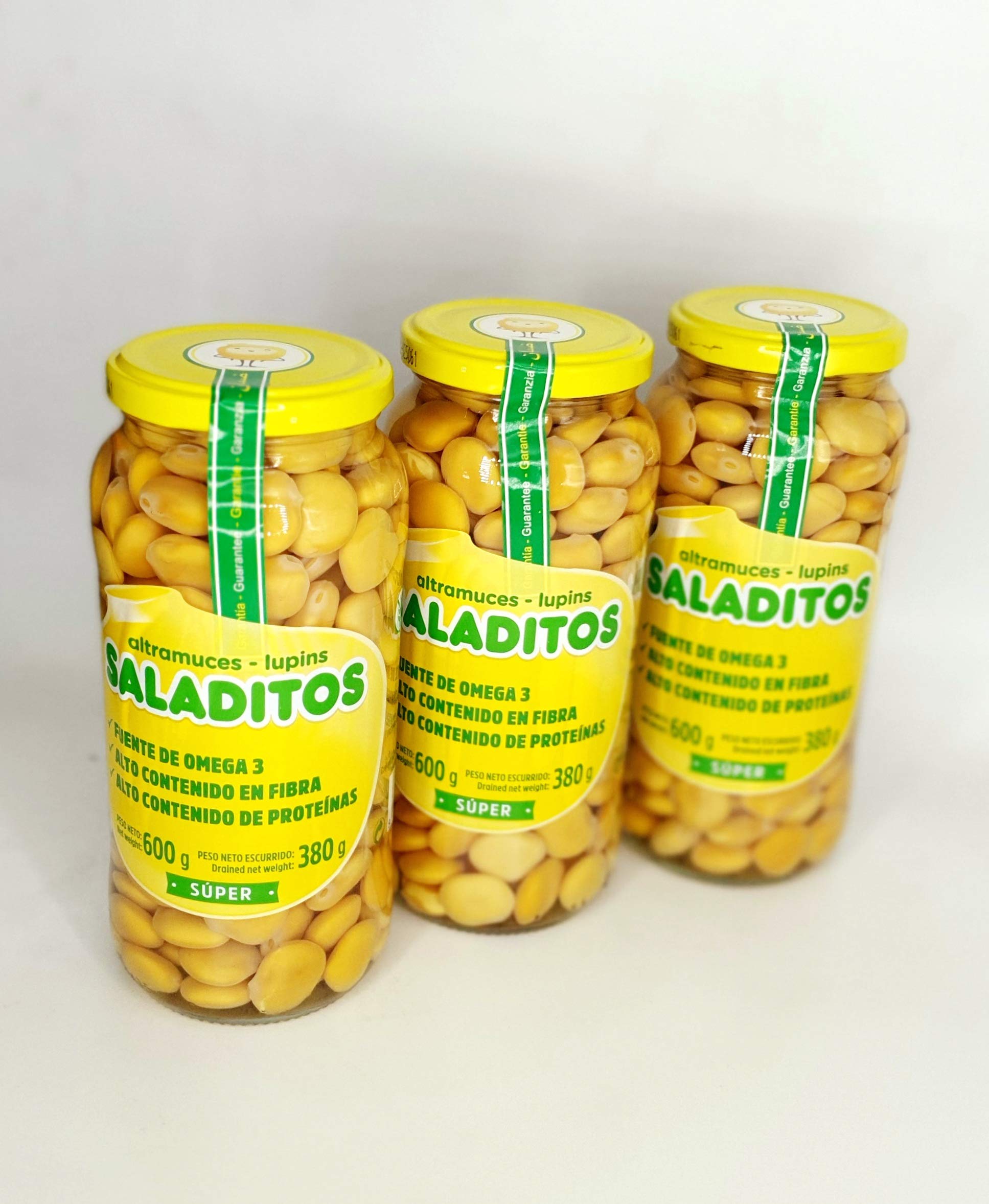 Saladitos Bote Cristal Altramuces Saladitos (pack 12 Ud), Sal Marina, 7200 Gramo