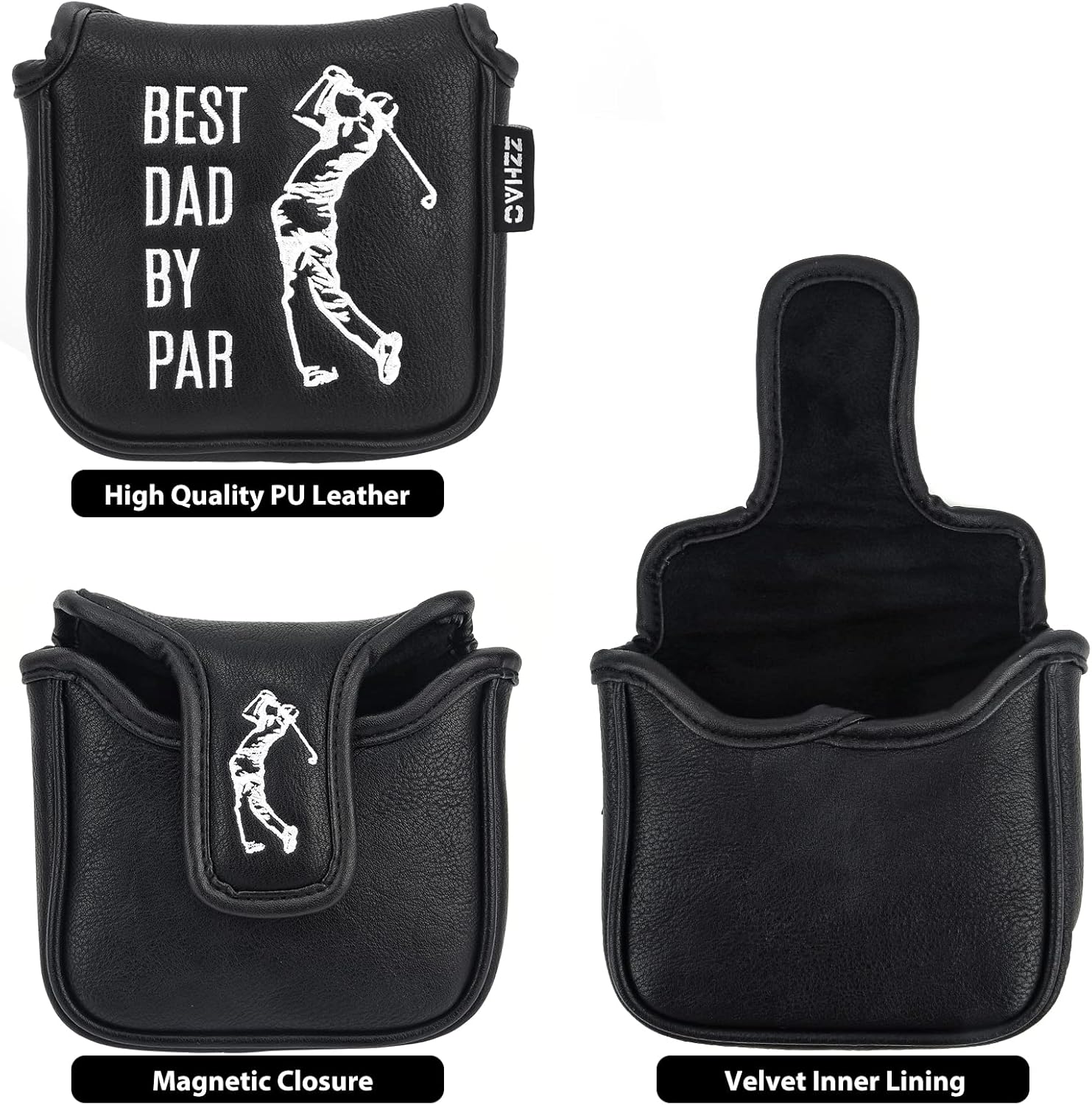 ZZHAO Golf Putter Cover - Funny Magnetic Mallet Putter Cover - Fits Most Mallet Putters - Golf Gifts for Dad - 5.5 x 4.7 x 1.2 Inches