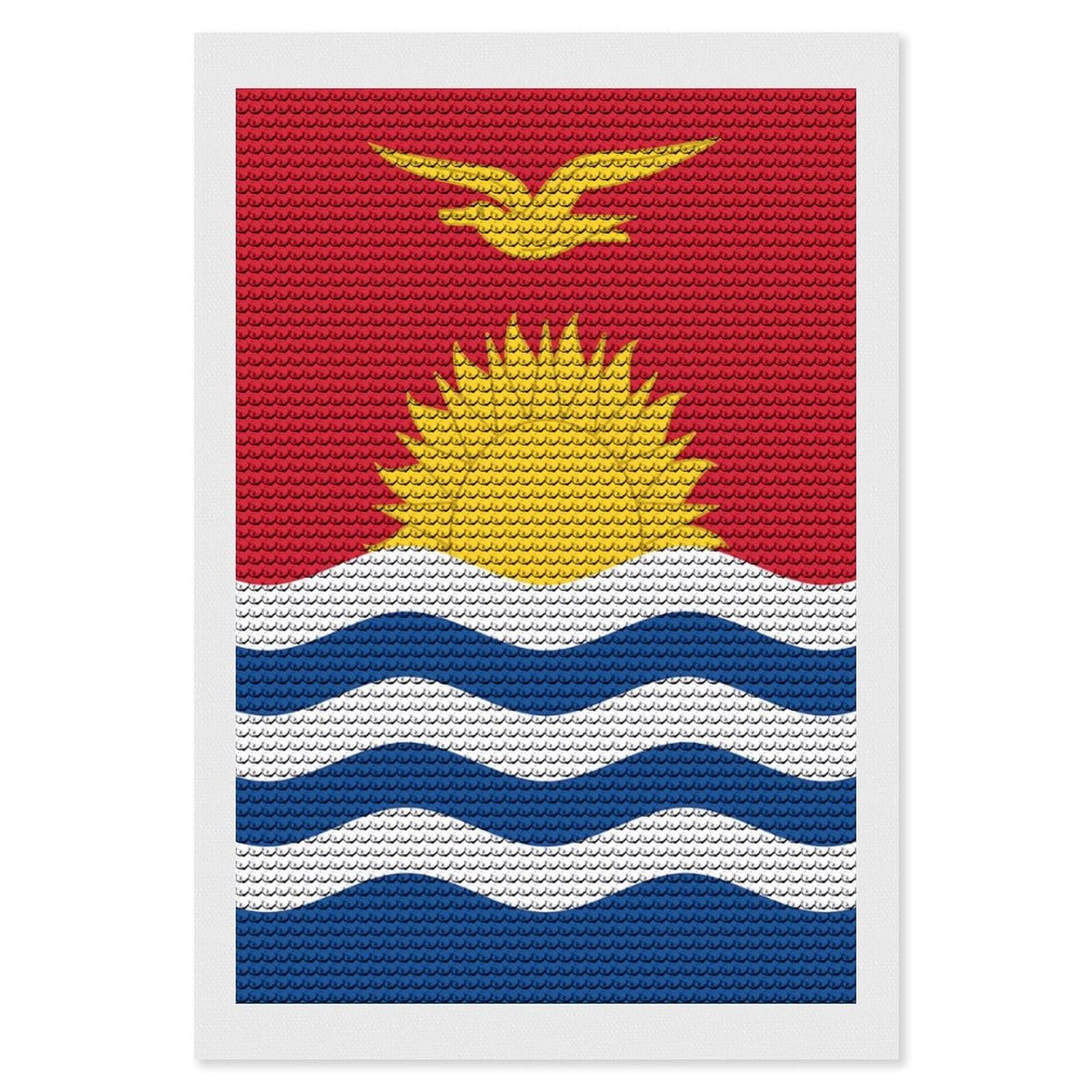 Nclqvjxzkhw Style Kiribati Flag Diamond Art Painting For Adult Round Diamonds Pictures Arts Crafts Home Wall Decor 8"X12"