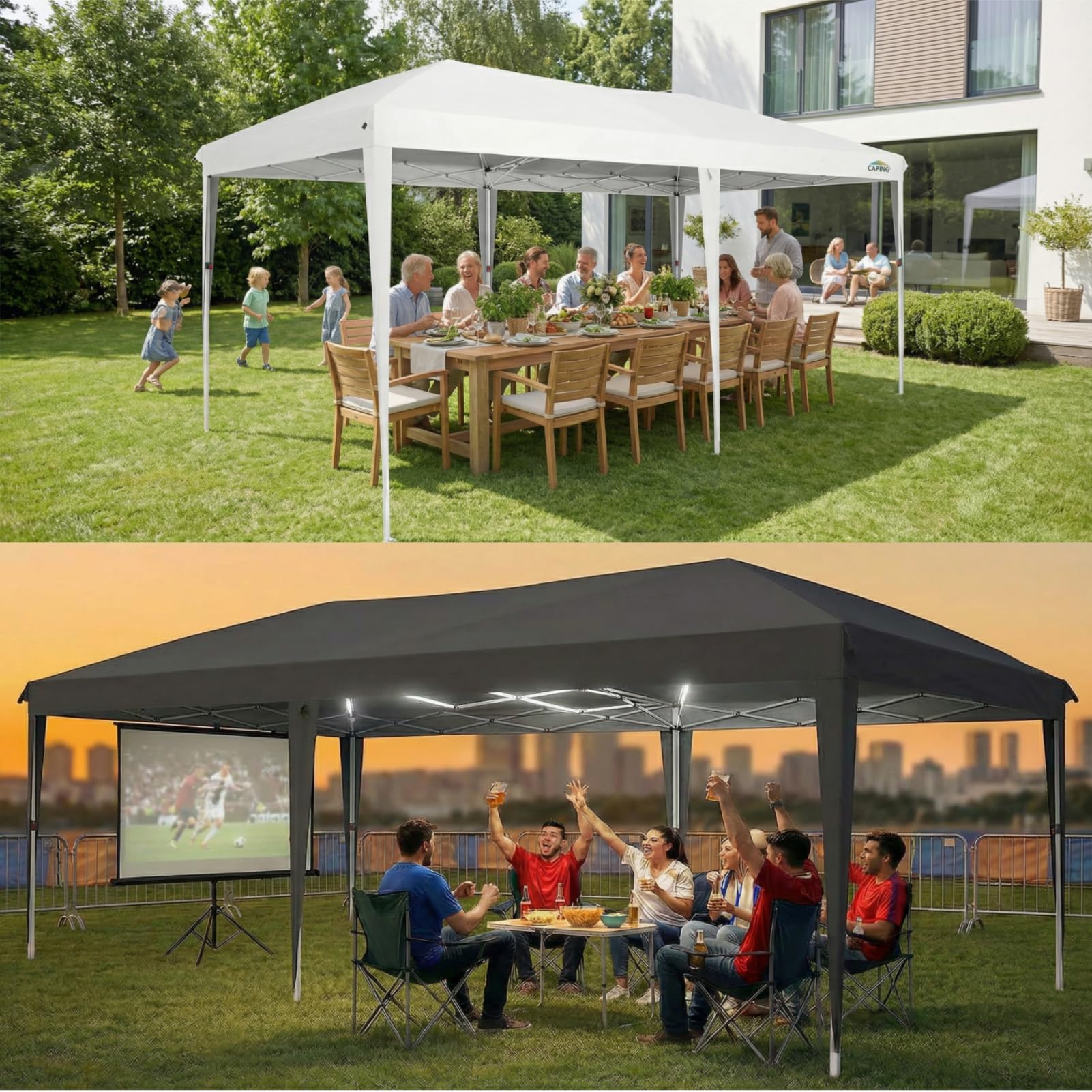 COBIZI Pavillon 3x6 Faltpavillon Wasserdicht Stabil Winterfest Faltbar Partyzelt mit 6 Seitenteilen Pop up Gartenpavillon UV Schutz 50+ Höhenverstellbar für Strand Hochzeit Camping, Weiß