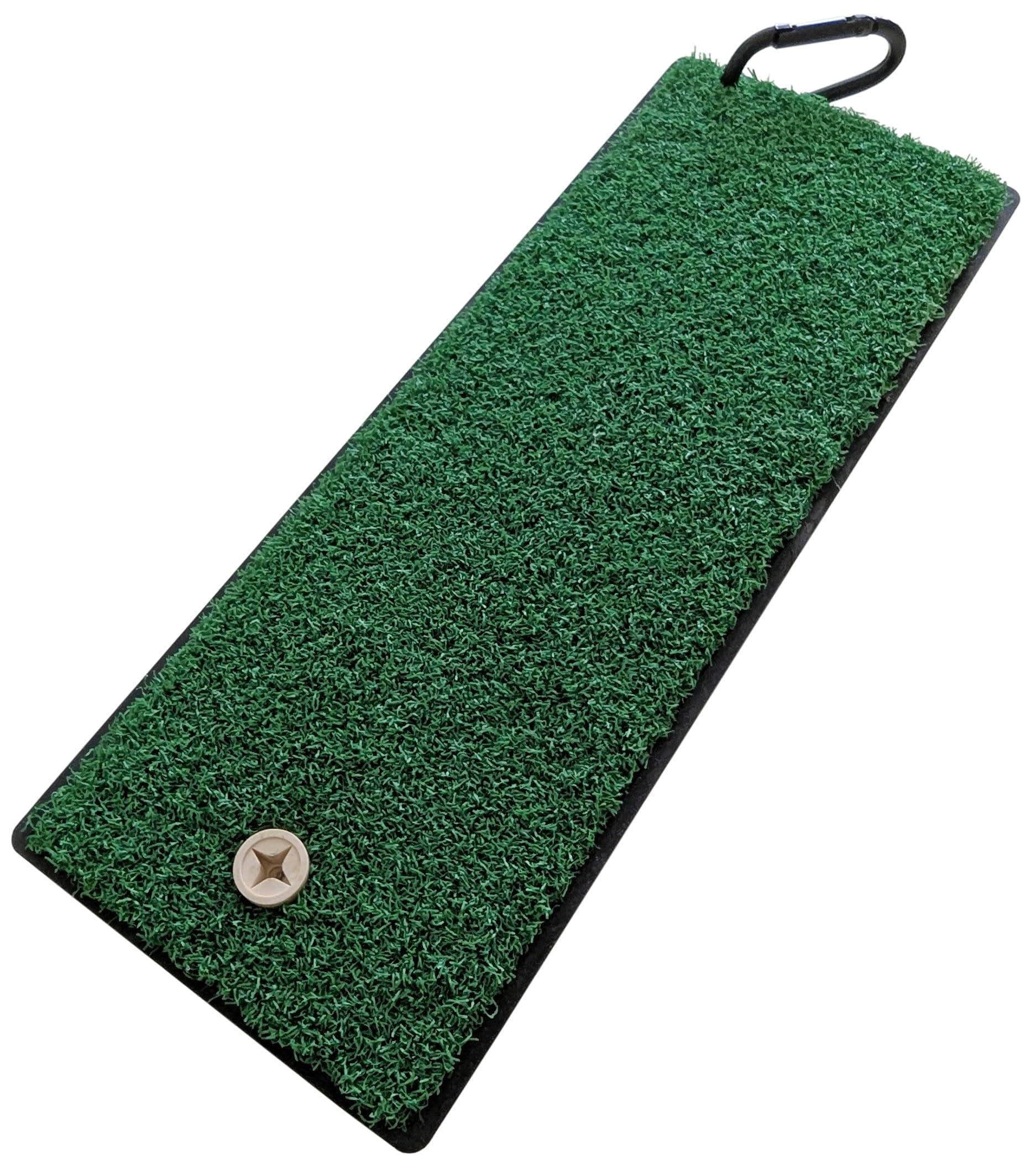 Premium Winter Golf Practice Mat 32x12cm – Durable Non-Slip Base, Portable with Carabiner Clip & Tee Holder – Real Turf Feel for All-Weather Training