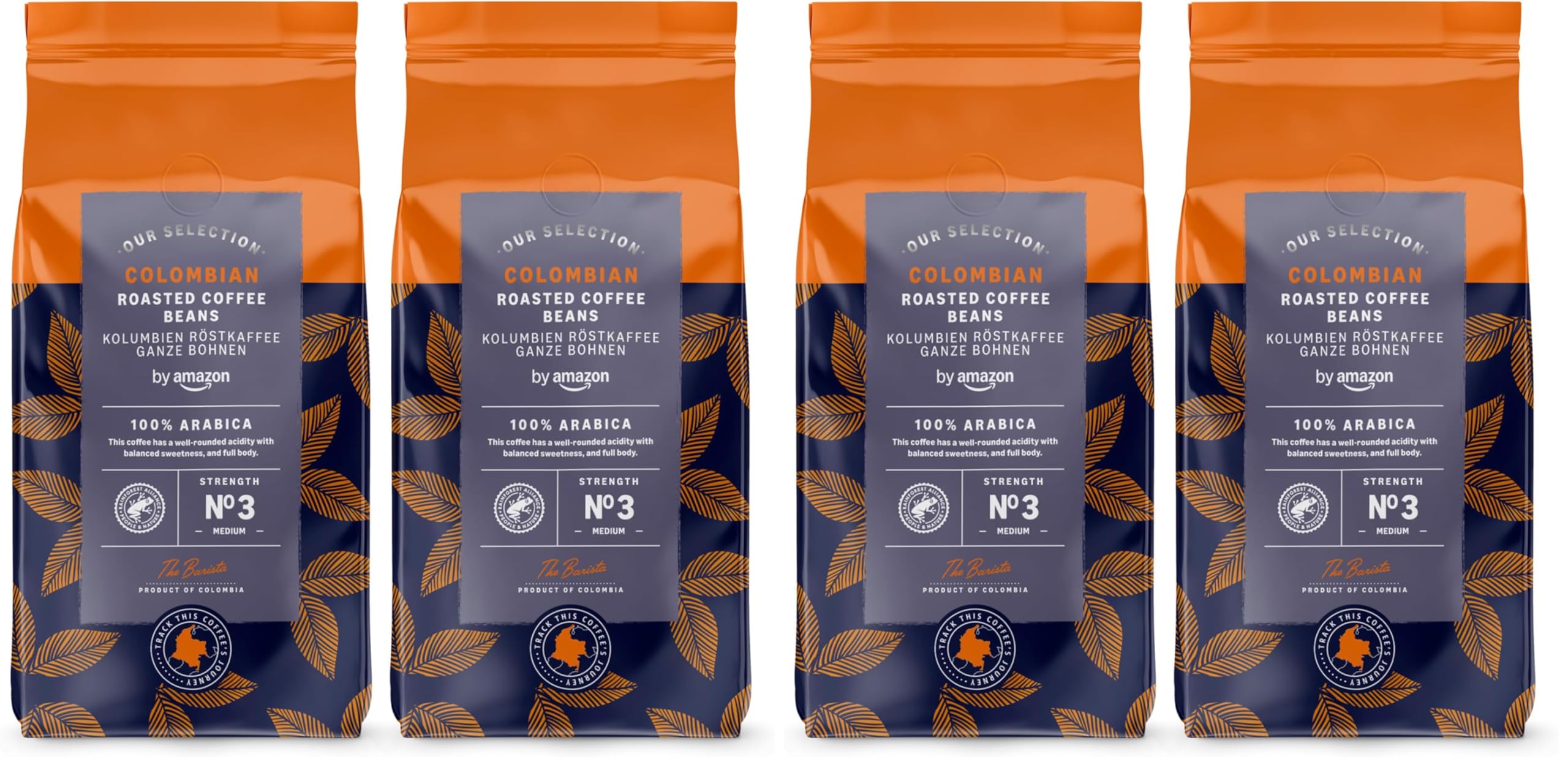 by Amazon Chicco di caffè colombiani, tostatura media, 1Kg (2 confezioni x 500g) - Certificato Rainforest Alliance (Confezione da 2)