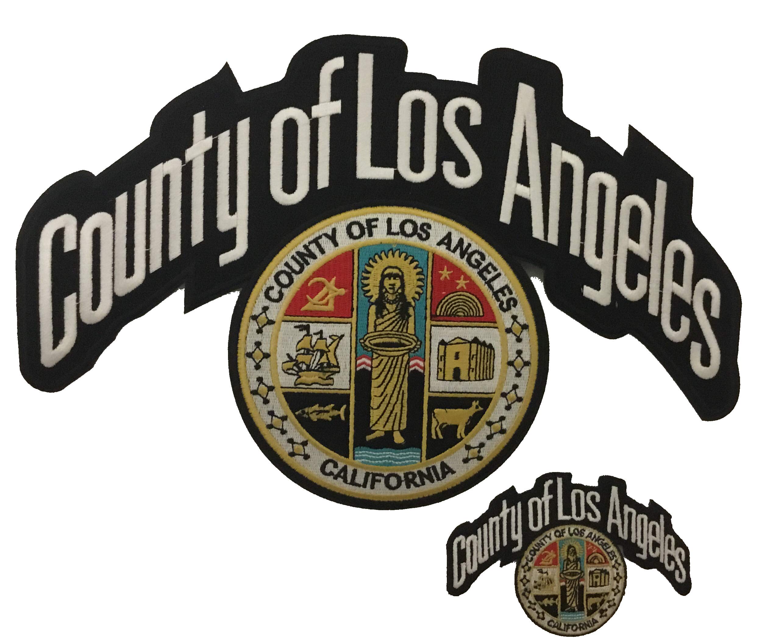 County of LOS ANGELES Patch Front Size 3” Back Size 12’’ X9’’ Black