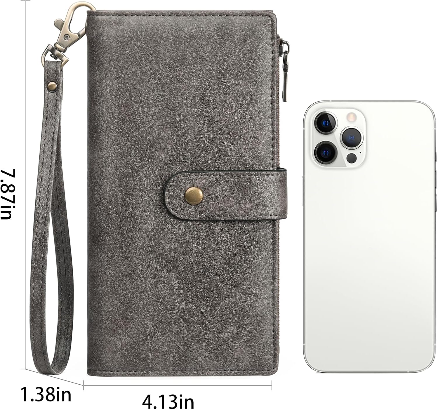 GOIACII Wallets for Women Large Capacity Credit Card Holder RFID Blocking Wristlet Long Purse with Zipper Pocket - Image 6