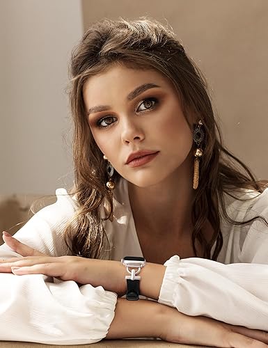 Miniatura 5 de Wearlizer Correa de cuero compatible con correas de Apple Watch para mujeres de 1.614 in, 1.575 in, 1.496 in, 1.929 in, 1.811 in, 1.772 in, 1.732