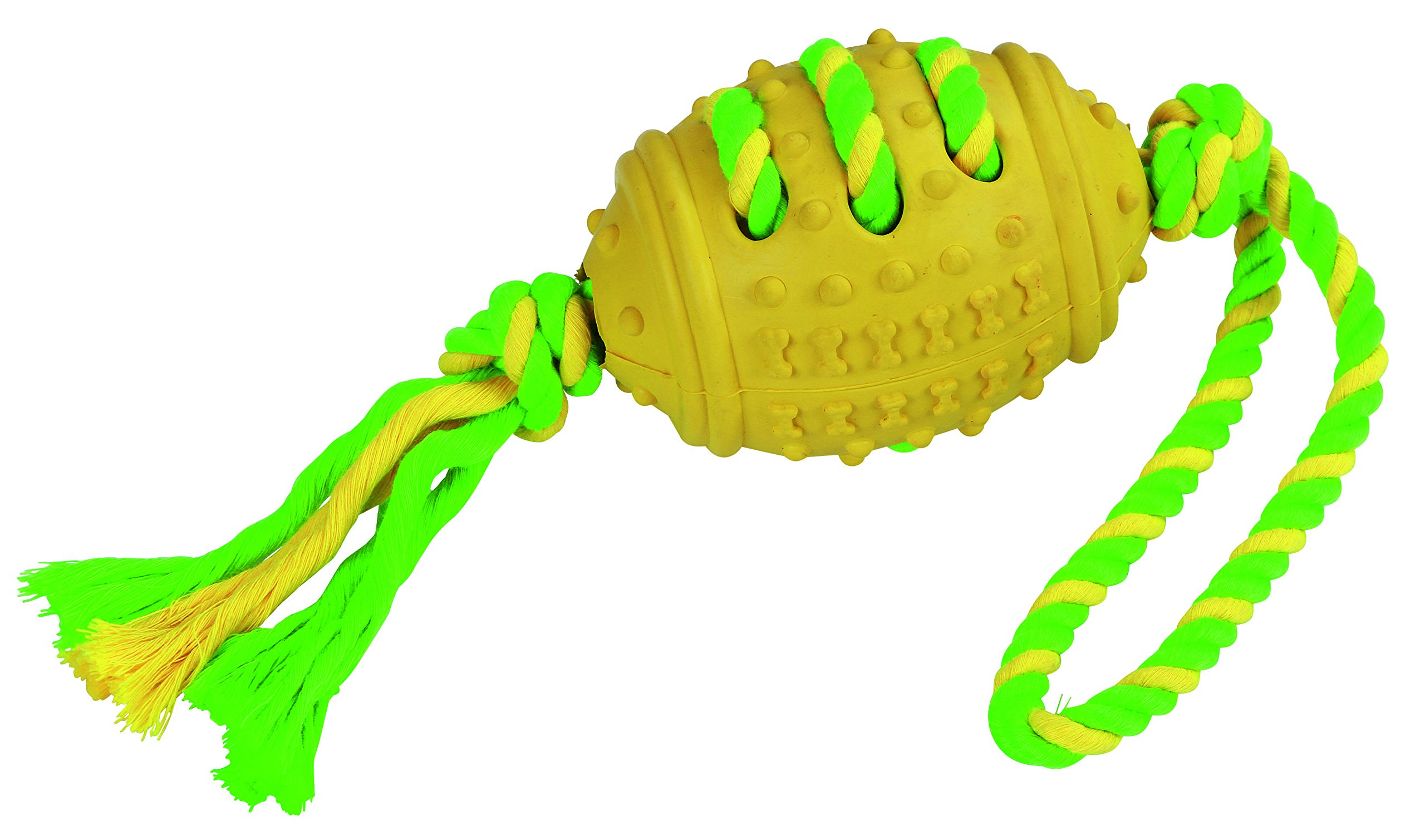 Kerbl Football On A Rope 42 Cm Rubber/cotton Green/yellow from B&Q