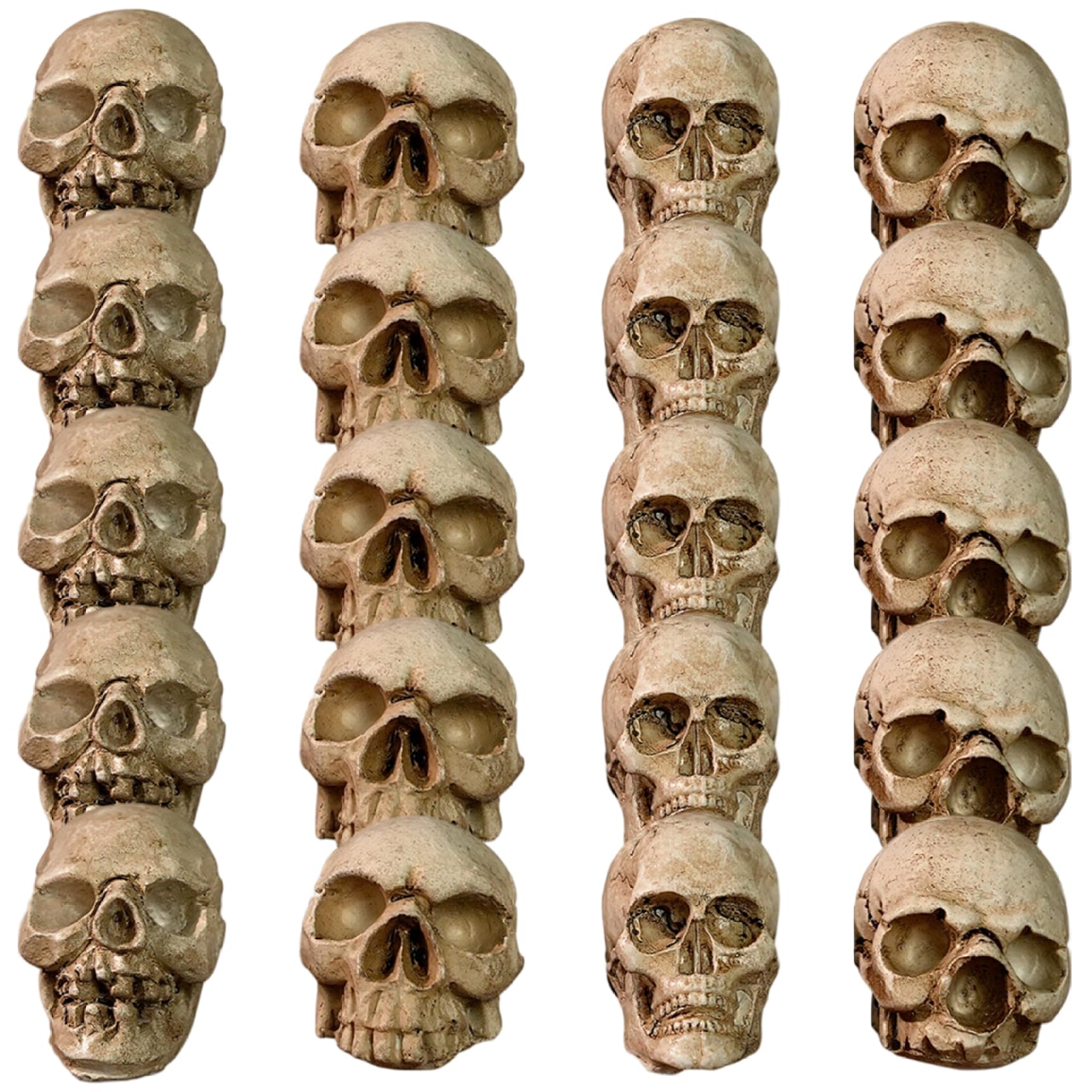 Hbbgdiy 20Pcs Mini Skulls Realistic Resin Skeleton Head Halloween Miniatures Skull Decor For Bar Home Table Halloween Decorations