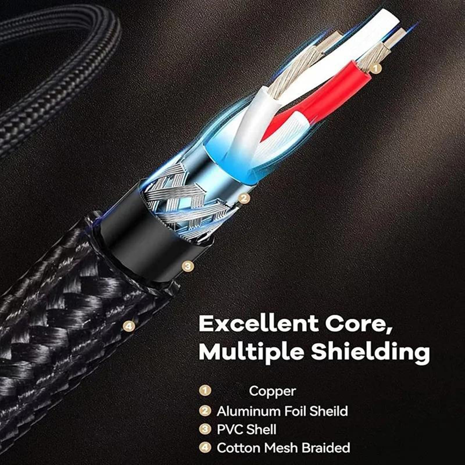 Kabel Audio 3,5 Mm Do 6,5 Mm Jack Z Męskiego Na Męskie Kable Stereo Do Wzmacniacza, Miksera, Głośnika Gitarowego Kabel do Instrumentów Gitarowych (Color : TS, Size : 5m)