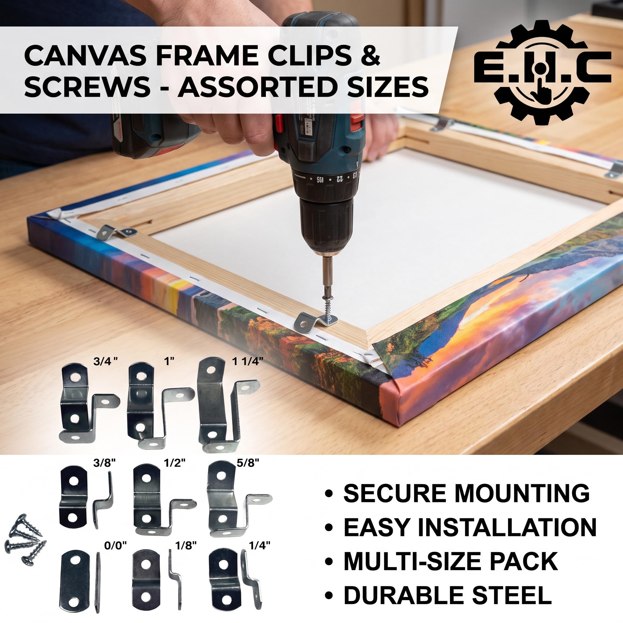 Canvas Clips for Picture Framing - Screws Included -2 Canvas Clips for Picture Framing - Screws Included -2