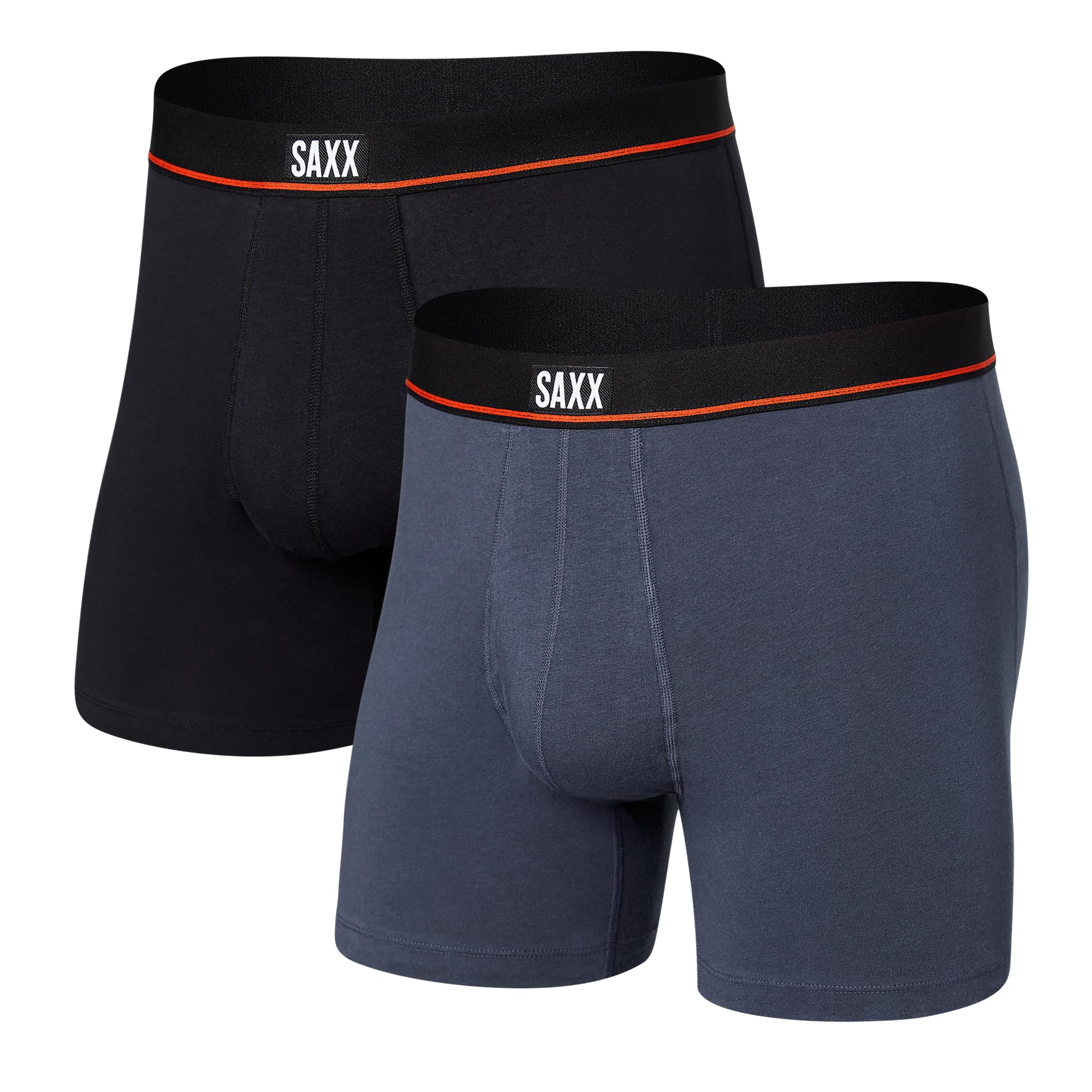 SAXX Underwear Co Mens Non-Stop Stretch Cotton Boxer Brief Fly 2-Pack