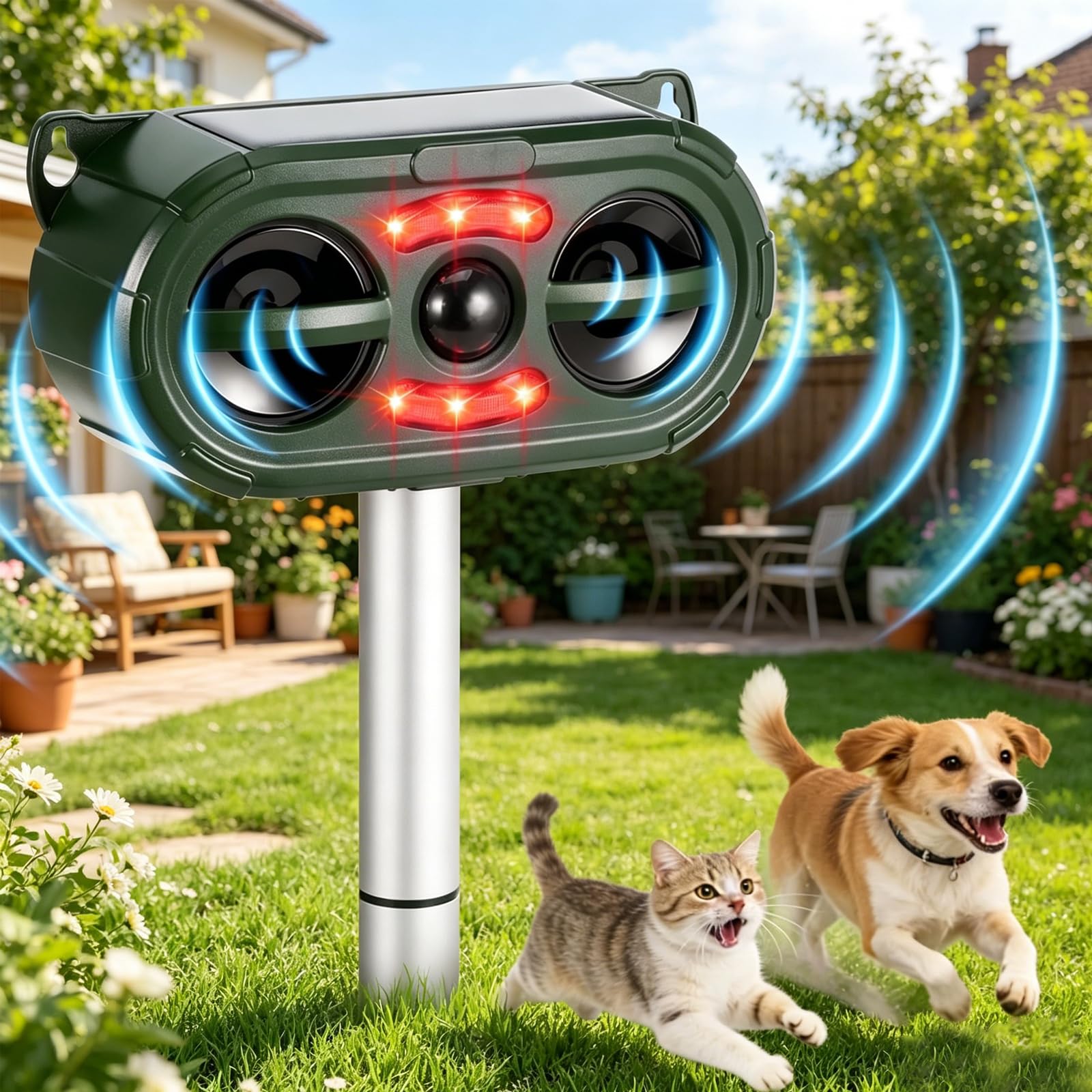 Cat Repellent For Gardens,Fox Deterrents With Usb Charging,5 Mode For Dog
