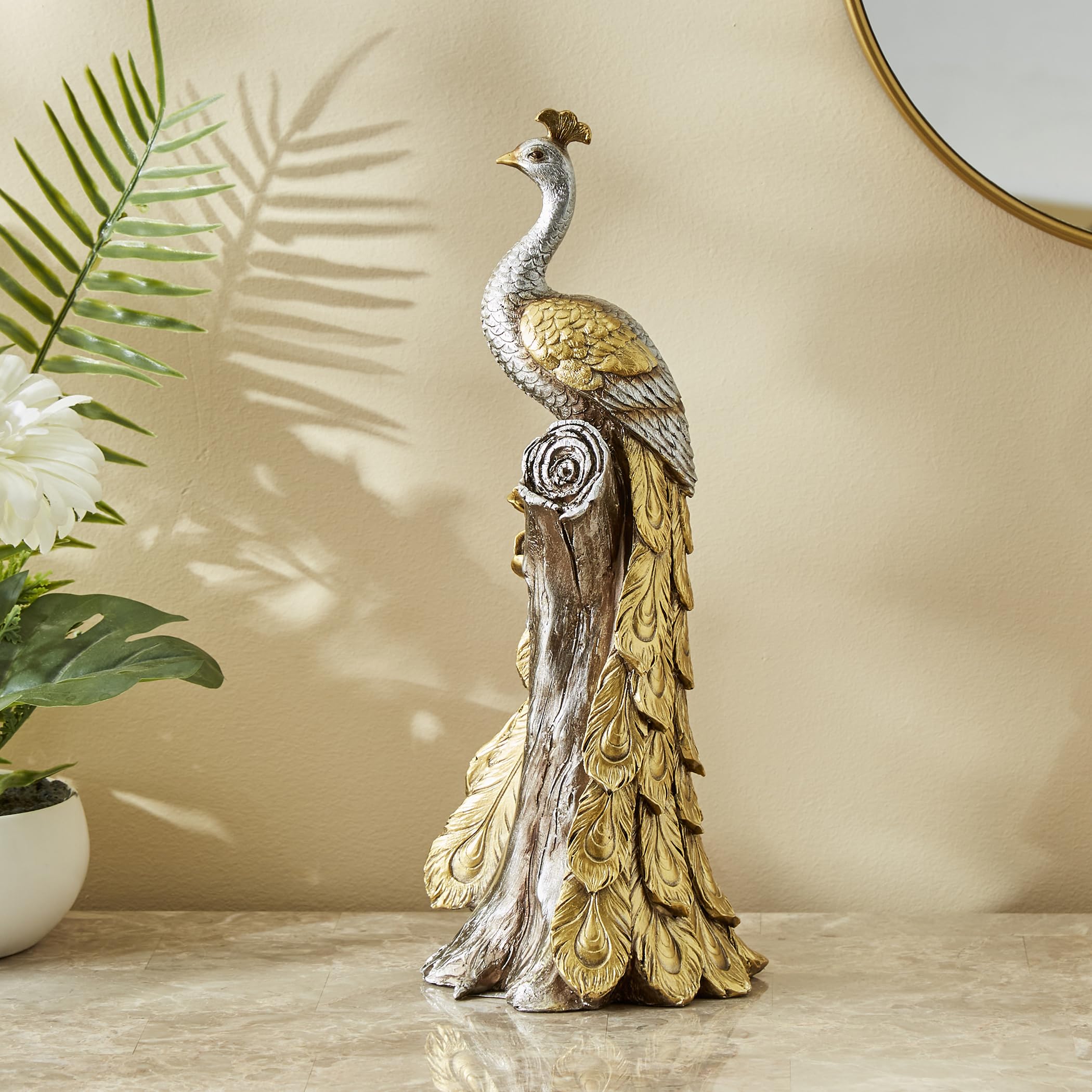 Home Centre Corsica Polyresin Standing Peacock Figurine