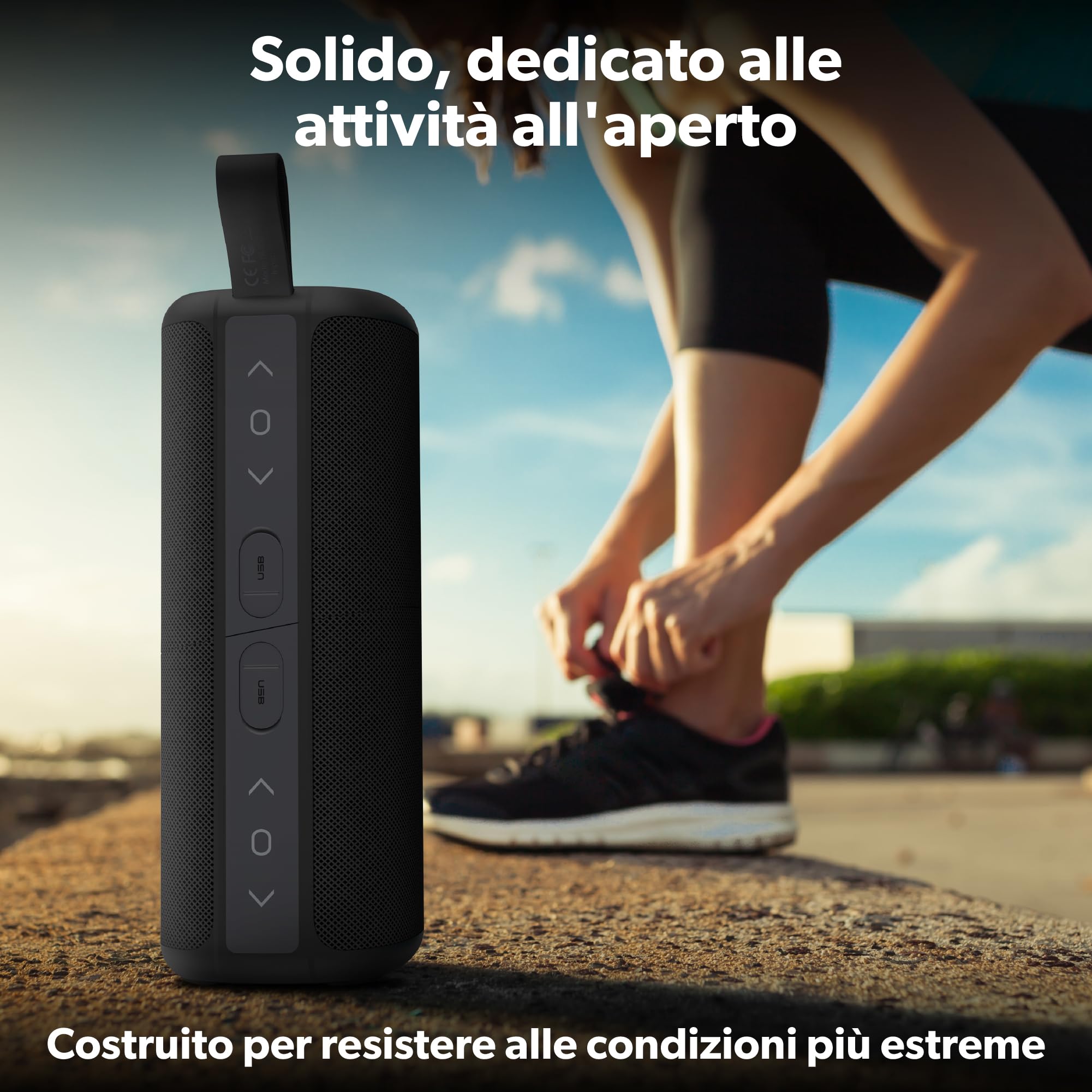T'nB - Altoparlante Bluetooth portatile 2 in 1, impermeabile, galleggiante, impermeabile all'acqua resistanza, stereo, Bluetooth 5.0 compatto, controlli integrati, altoparlante wireless – colore nero
