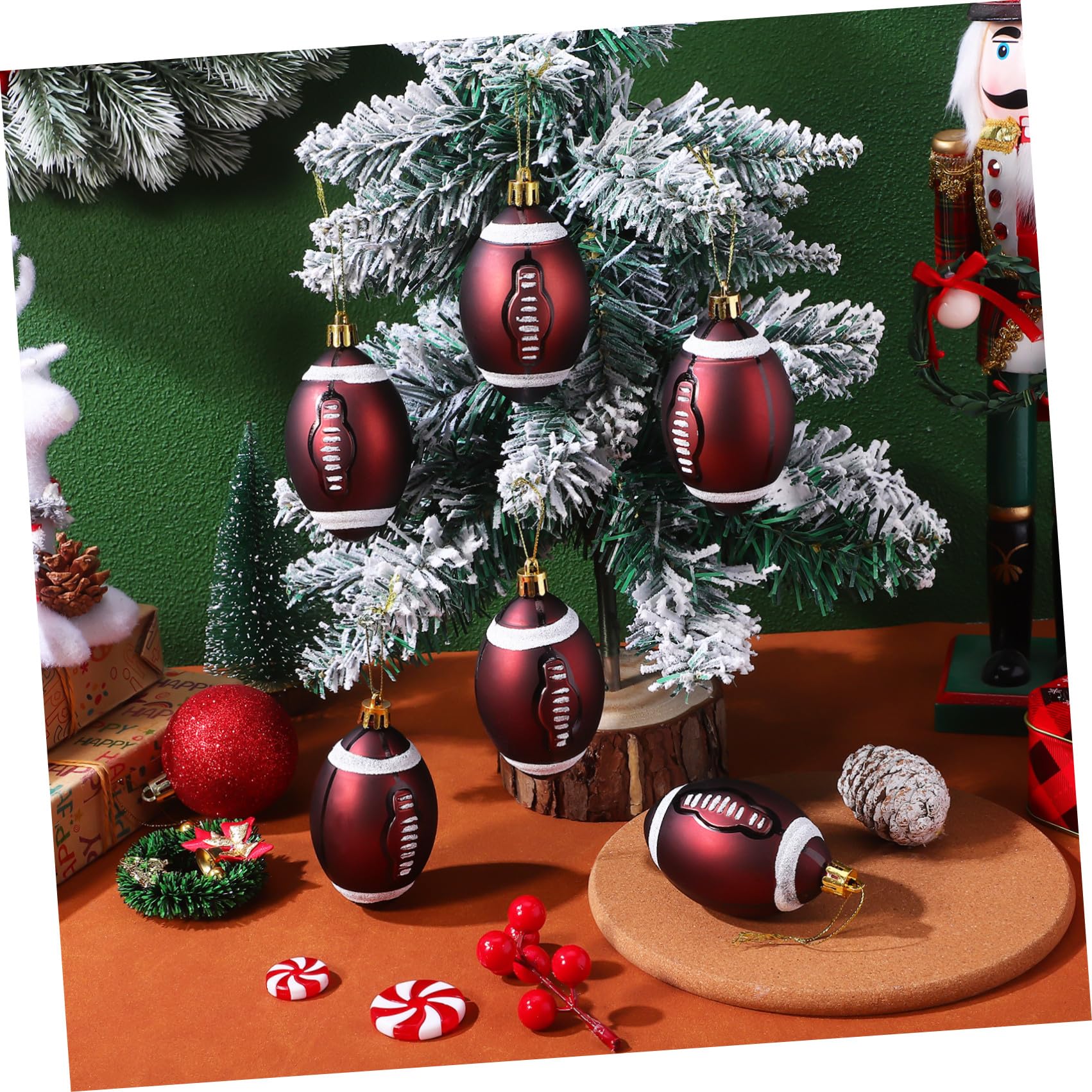 6 Pezzi Palline Natalizie Decorative 6cm in Plastica per Feste