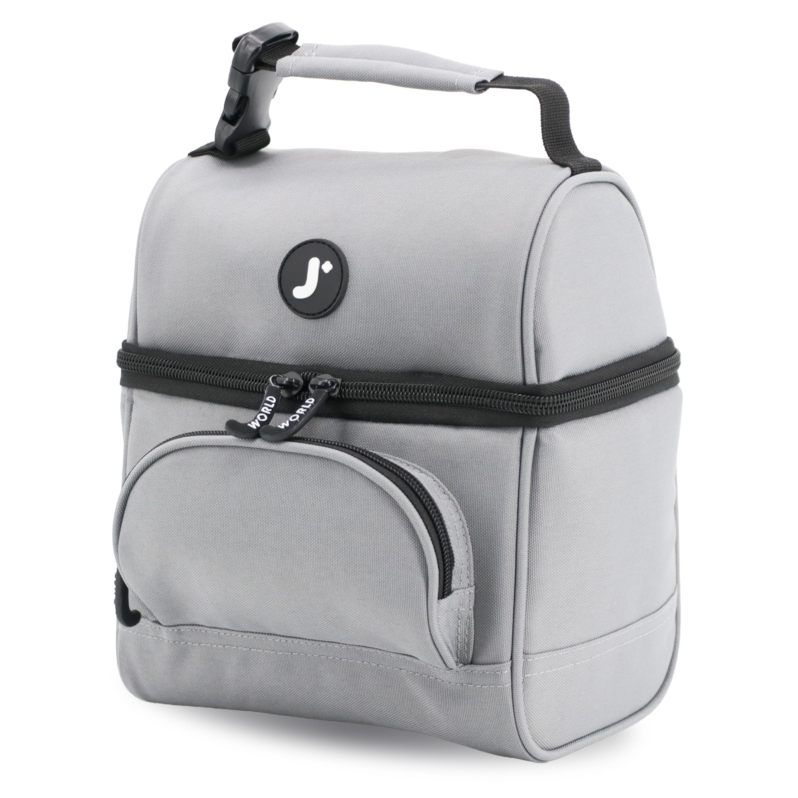 J World Corey Kids Lunch Bag. Insulated Lunch-Box for Boys Girls, Grey