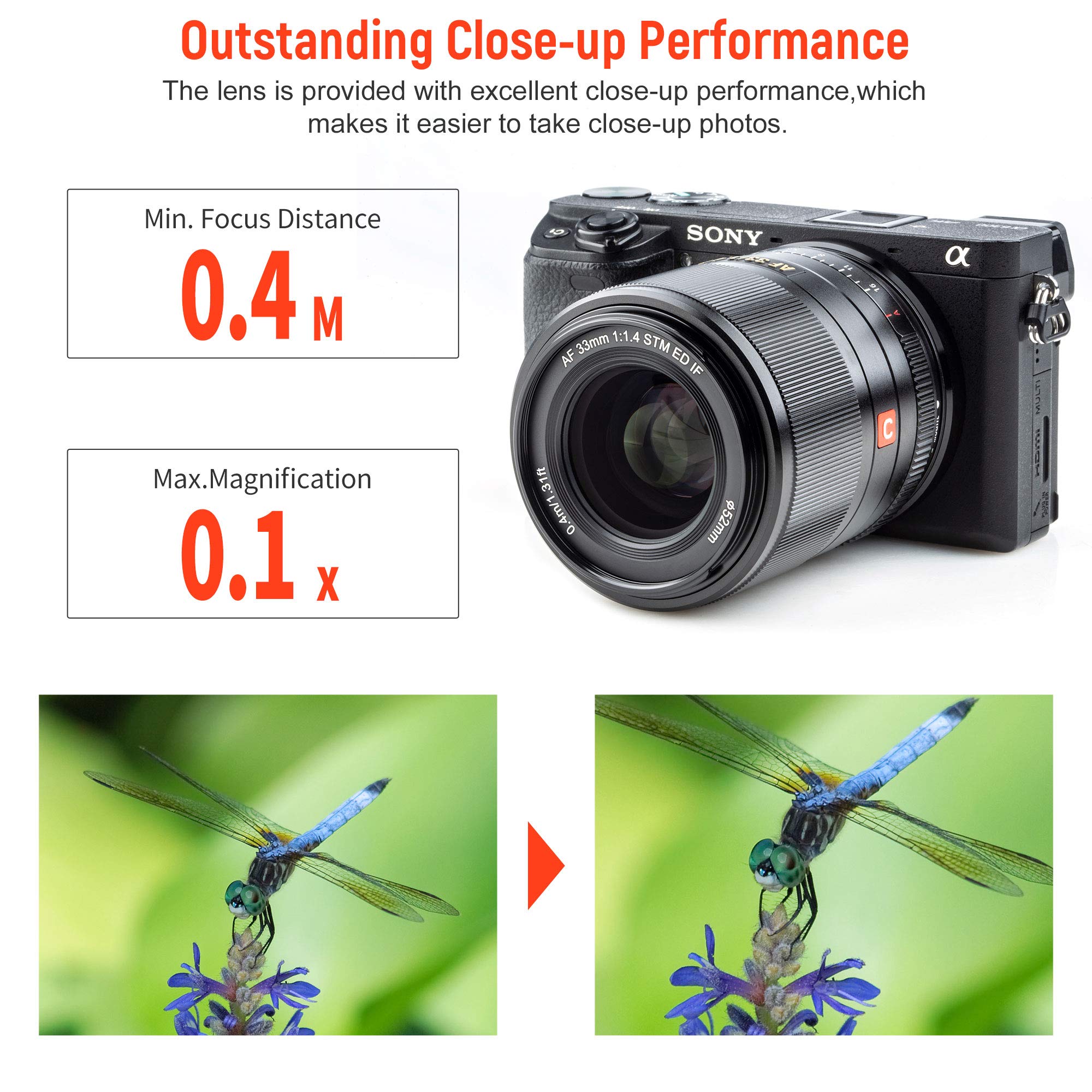 VILTROX AF 33mm F1.4 Objetivo Enfoque Automático para cámaras Sony