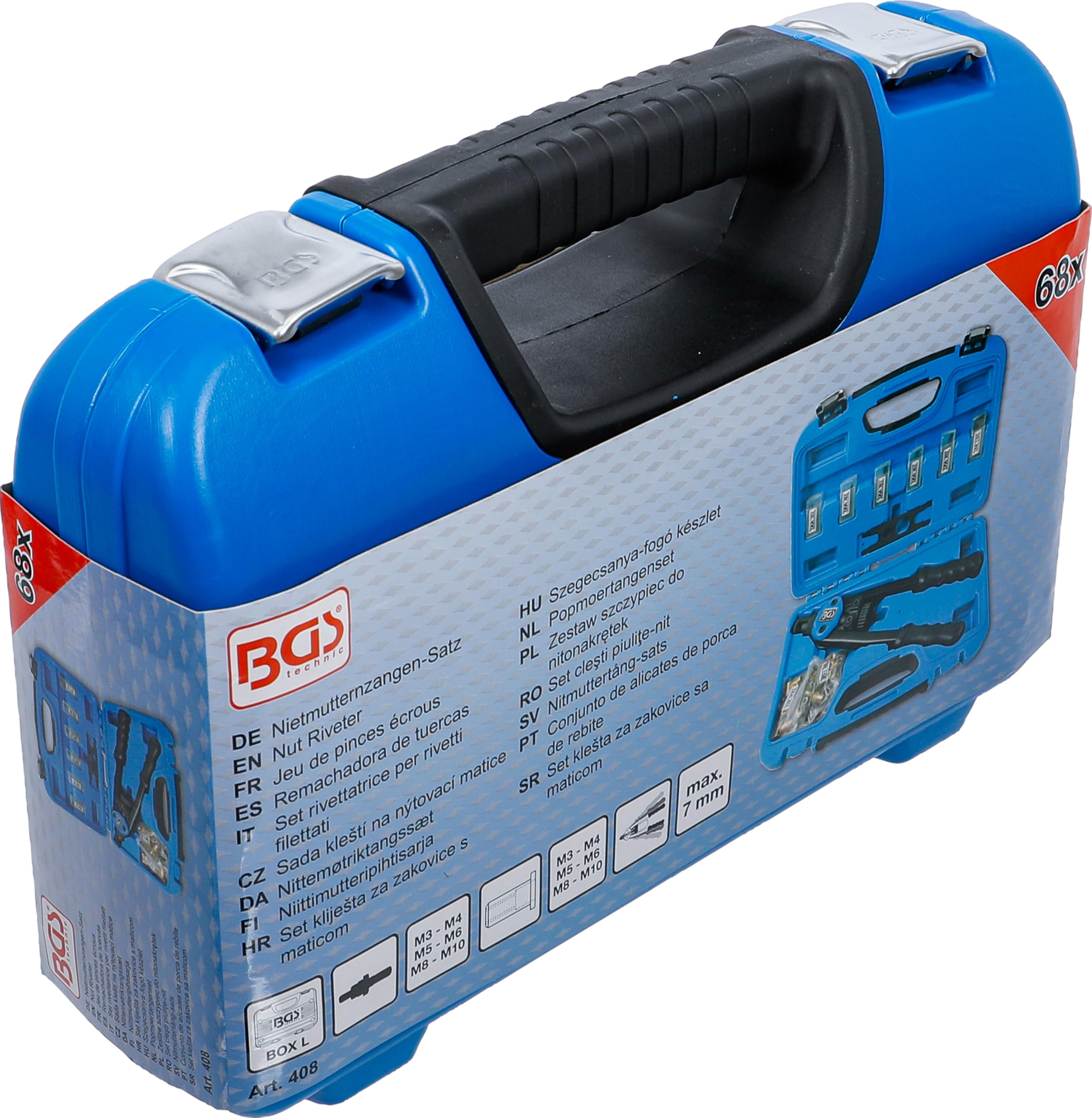 BGS 408 | Set rivettatrice per rivetti filettati | M3 - M10 | 68 pz.