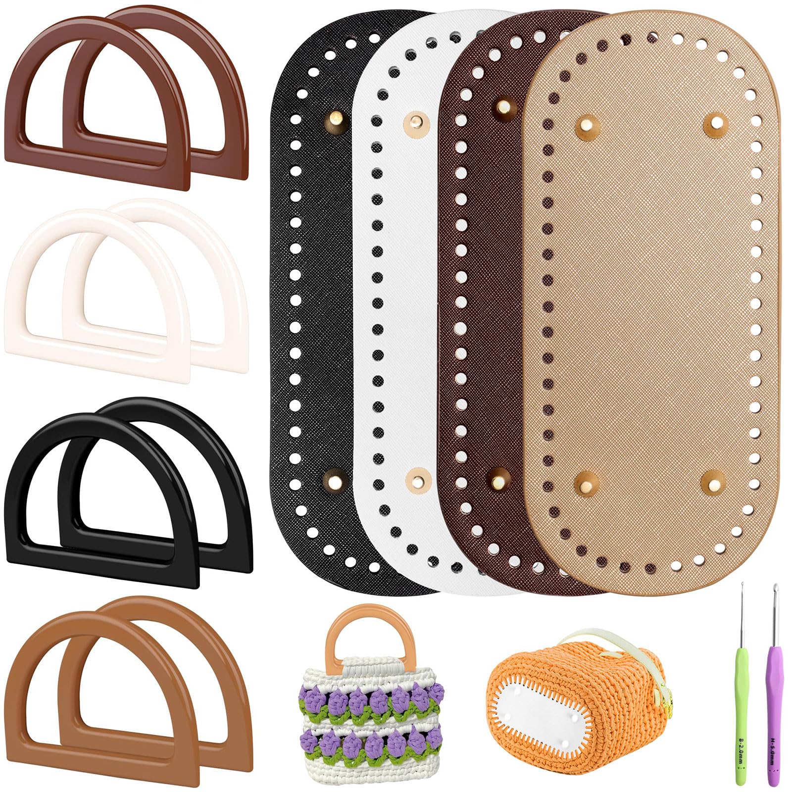 Poignées de sac en D et fond pré-percé pour une couture simple et rapide d'accessoires DIY